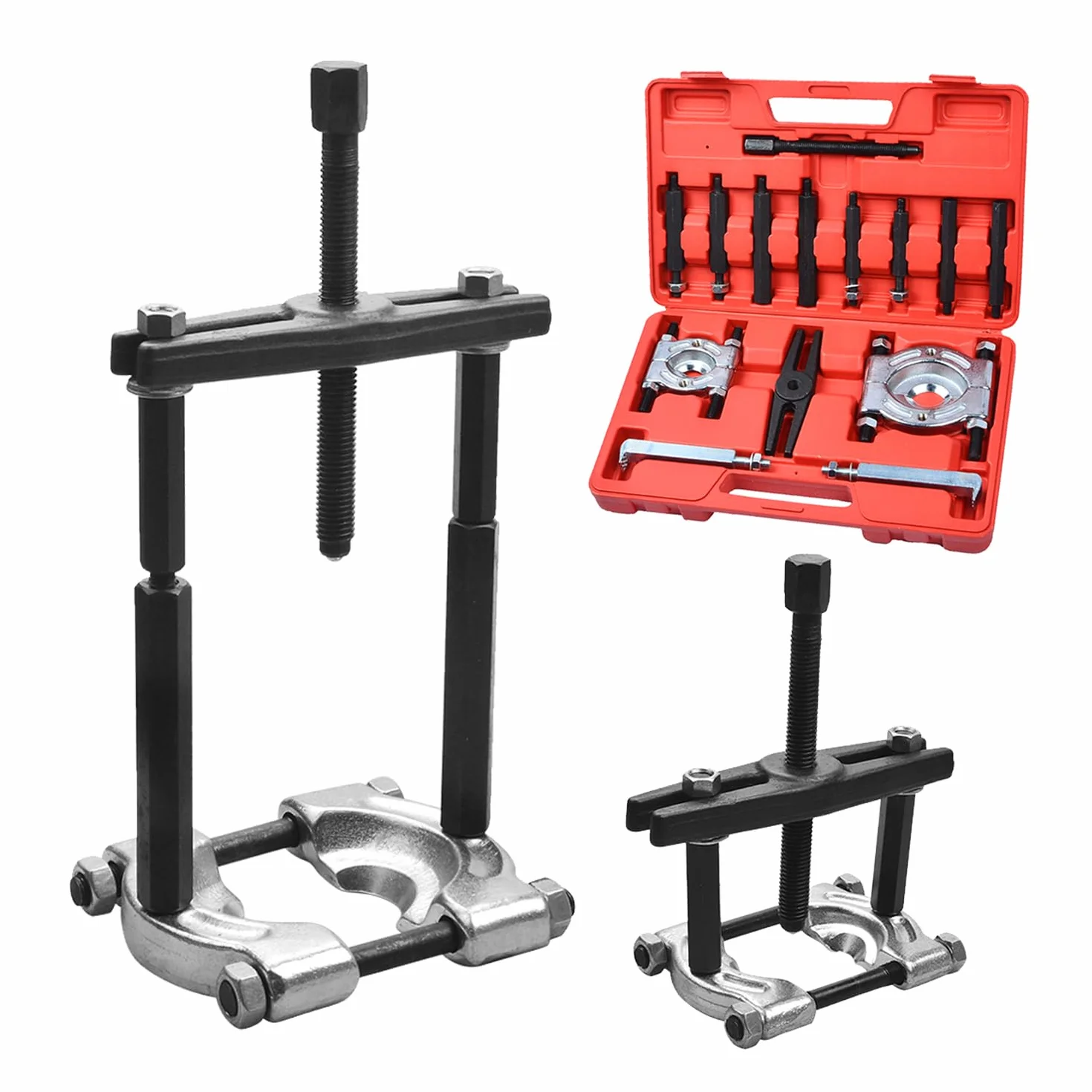 Set di attrezzi per estrattori di cuscinetti 14 Pezzi, separatore 5 tonnellate, kit rimozione cuscinetto ruota pignone con ganasce 2" e 3"