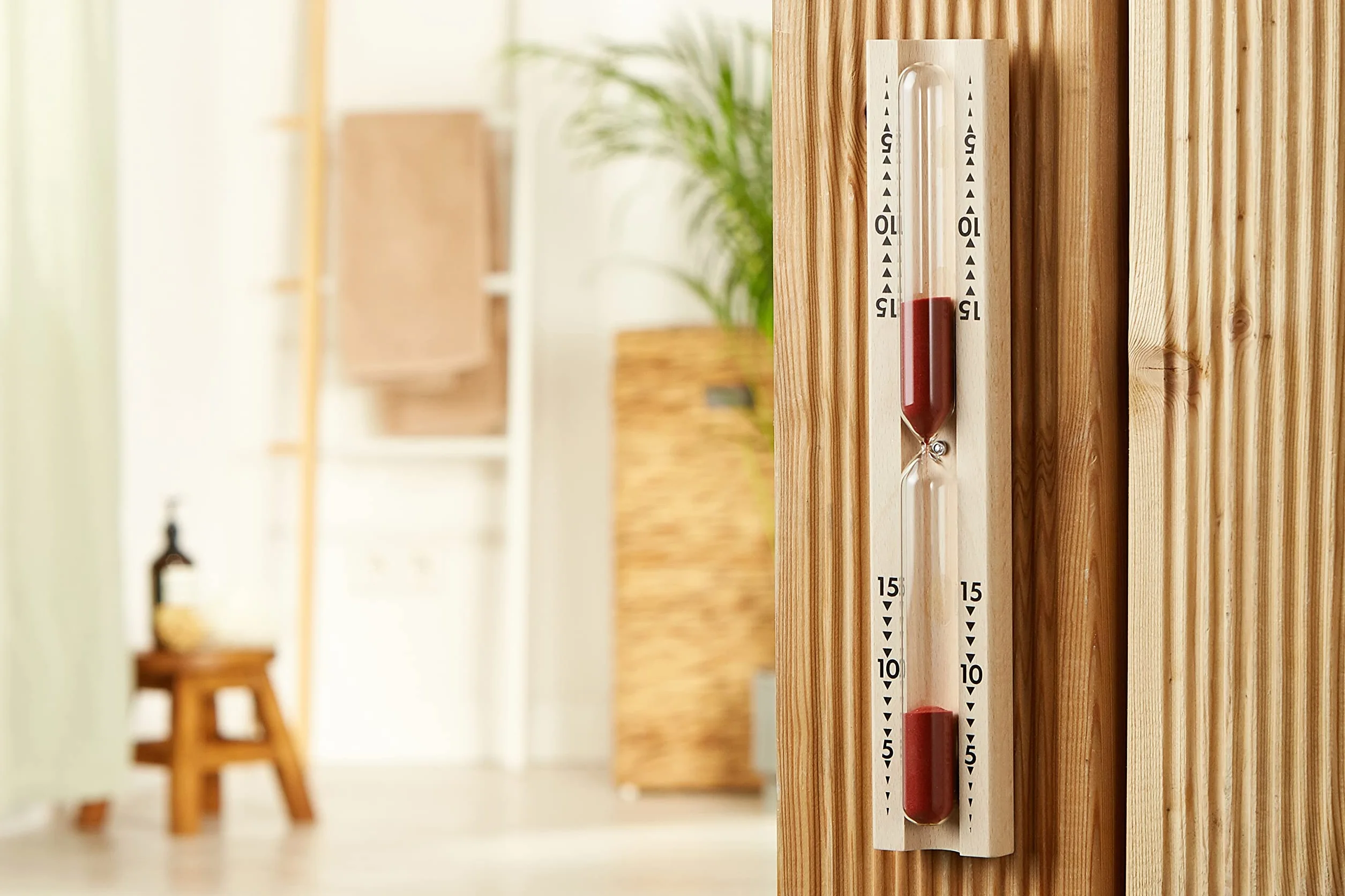 TFA Dostmann Clessidra per Sauna 40.1001 15 Minuti Faggio Resistente al Calore Rosso