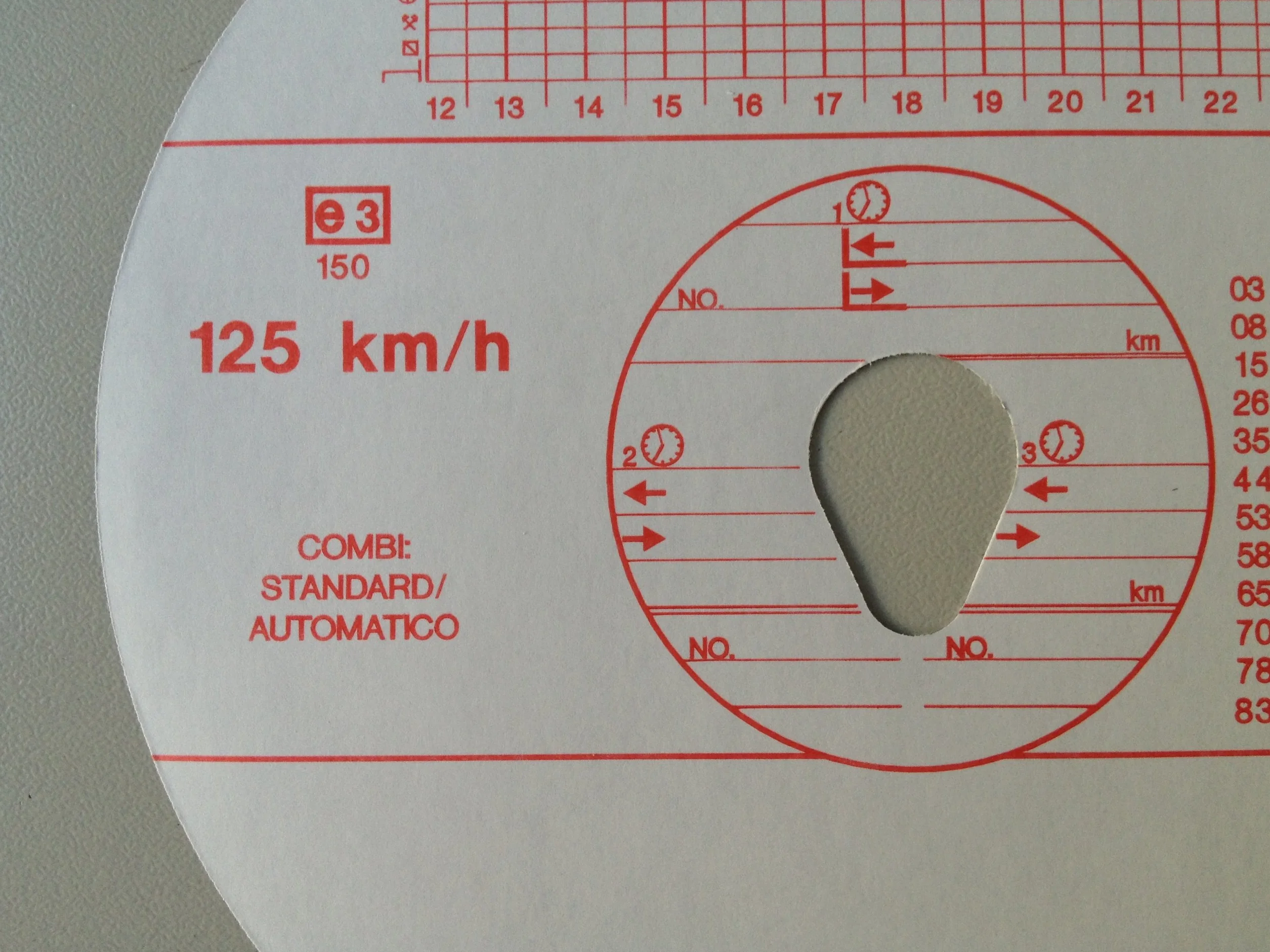 Tachigraf Discs 125 km/h