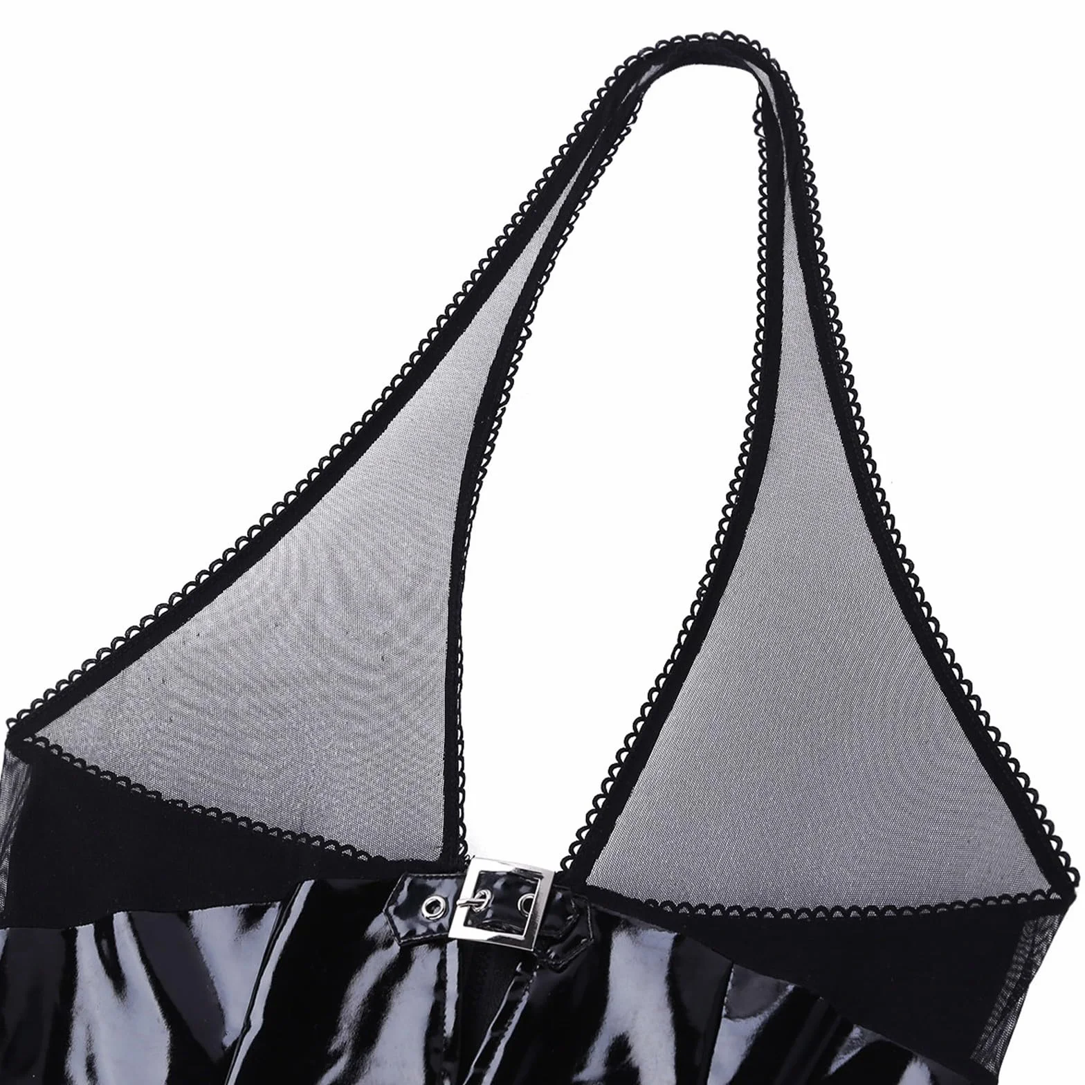 Minigonna sexy set lingerie mini abito aderente schiena pelle rete donna body sera