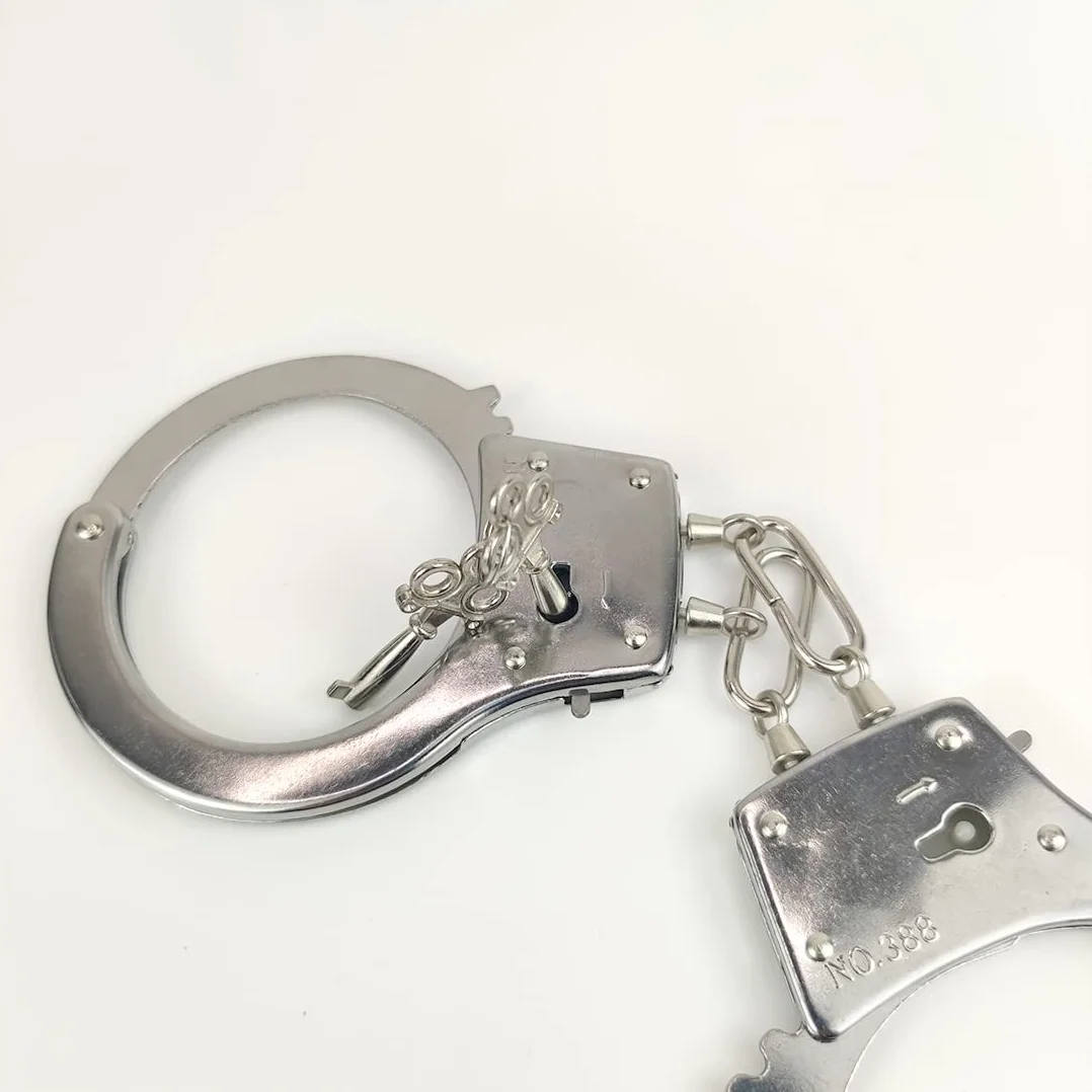 Manette giocattolo in metallo con chiave per cosplay polizia