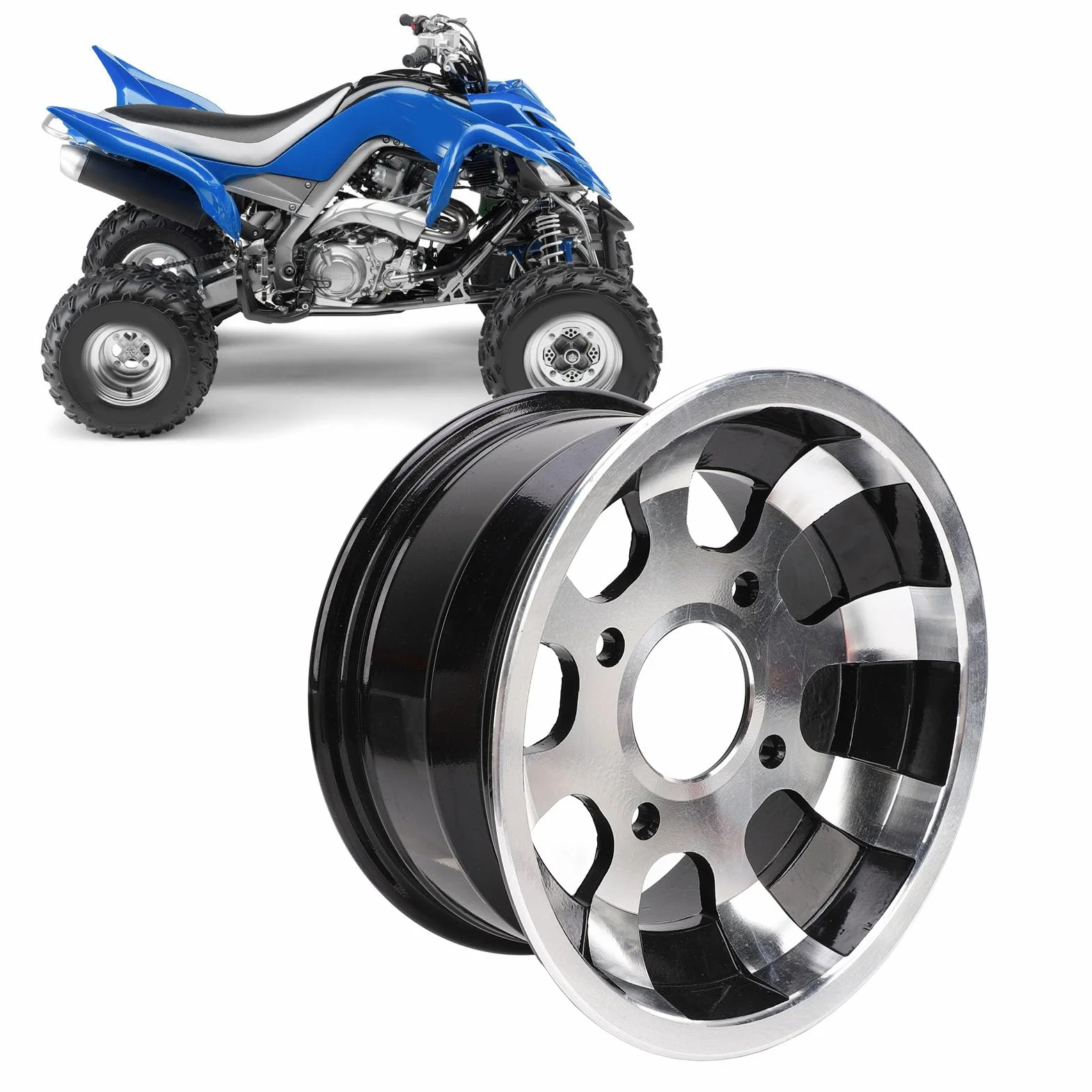 Fabater Cerchione ATV 10 Pollici, Ruote in Lega di Alluminio con 4 Fori per Quad, Go Kart