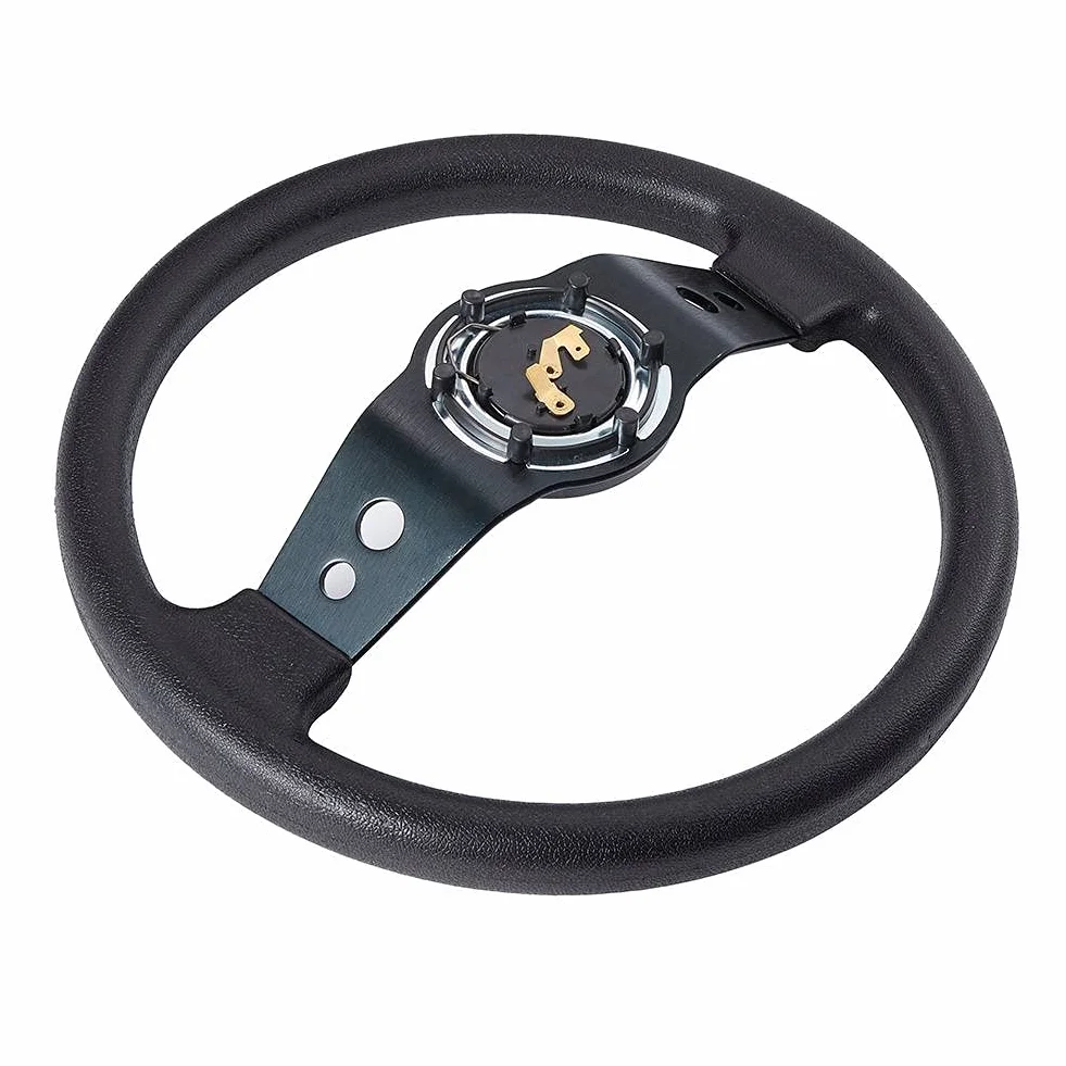 Volante da corsa, Volante Sportivo Universale Volante for auto a 2 razze intenso 320mm diametro universale in pelle di alluminio(Black)