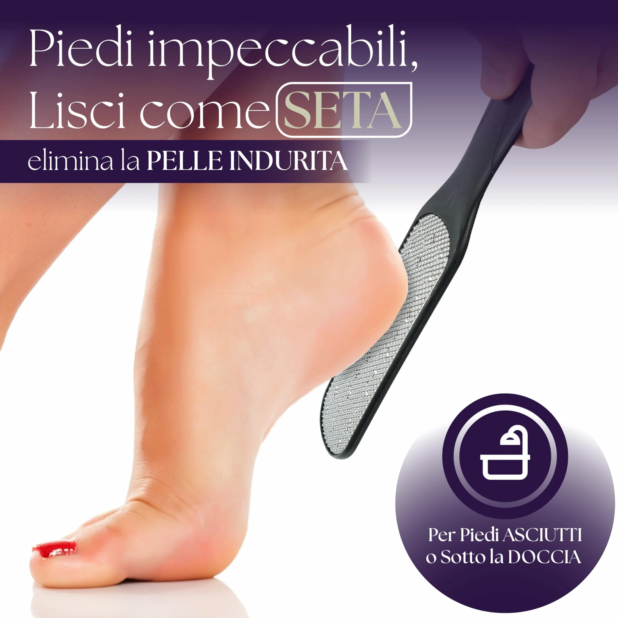 Lima Piedi Professionale Rimuovi Calli e Pelle Secca, Spatola Talloni Screpolati, Raspa Pedicure