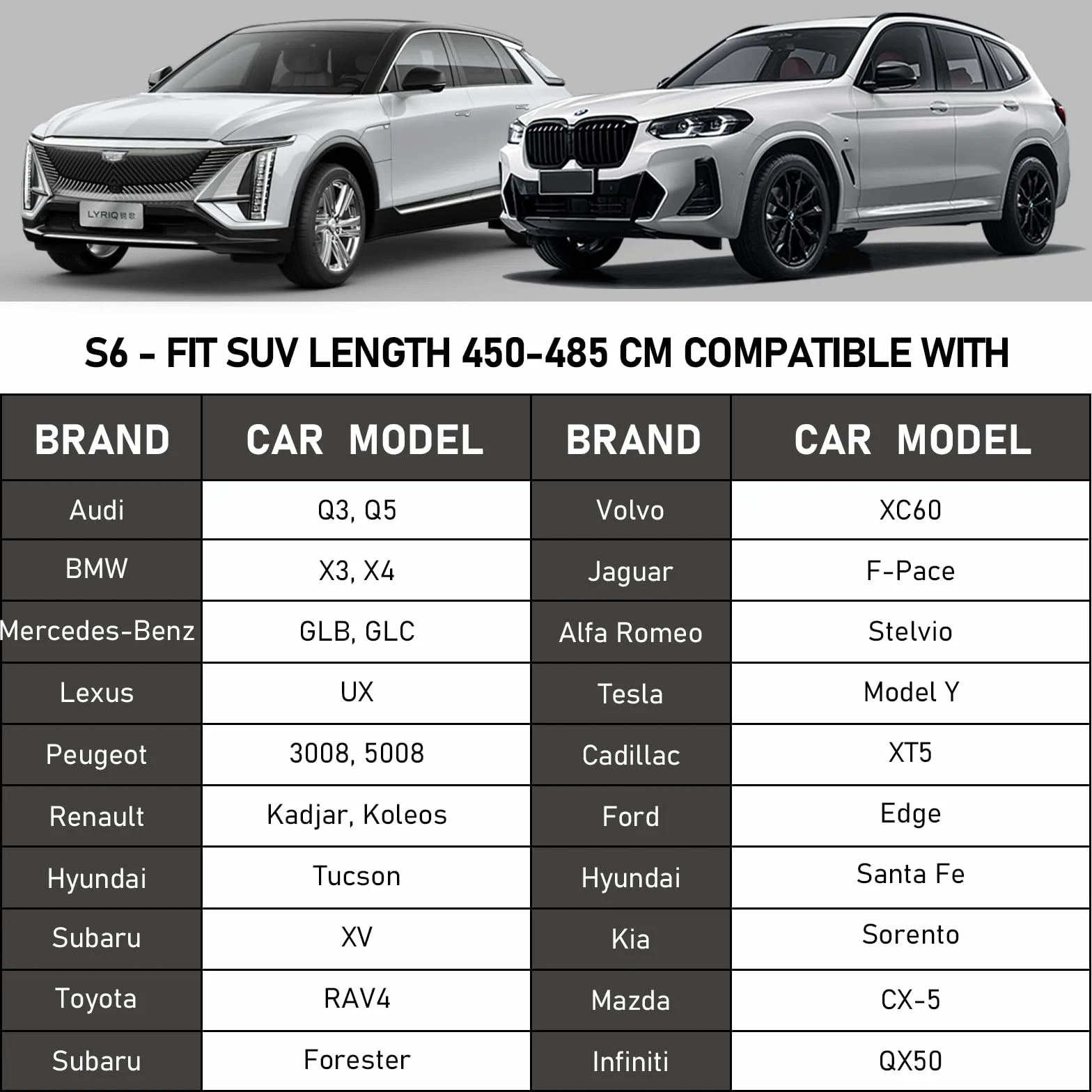 Favoto Copertura Auto Esterno Impermeabile - Telo Copriauto in PEVA+Cotone Anti UV Vento Polvere con Cerniera Compatibile con Tiguan Allspace GLC Audi Q5 BMW X3 per SUV 460-485cm