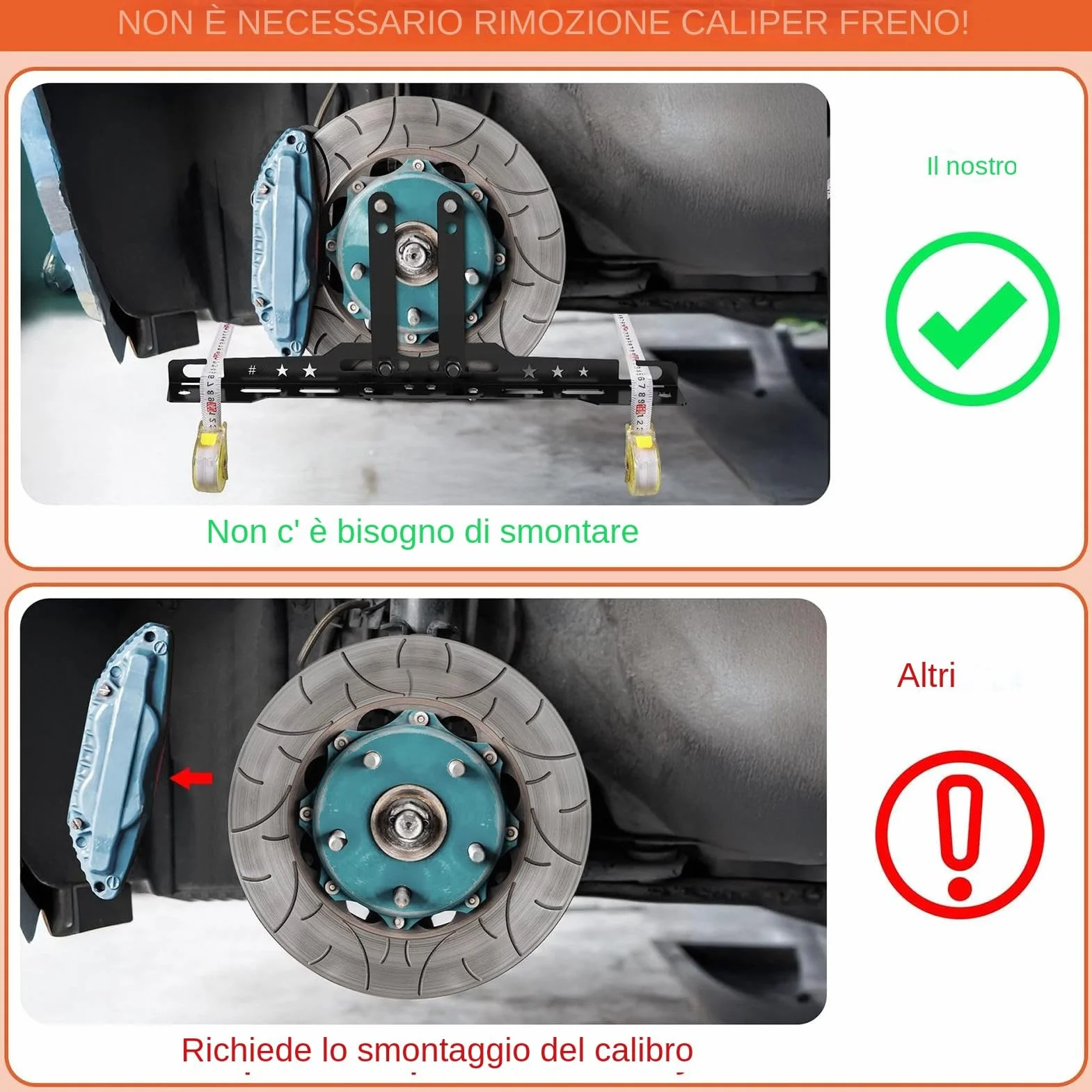 Strumento Per Allineamento Ruote | Calibro Di Convergenza con 2 Nastri Metrici per Auto Camion Moto Rimorchio