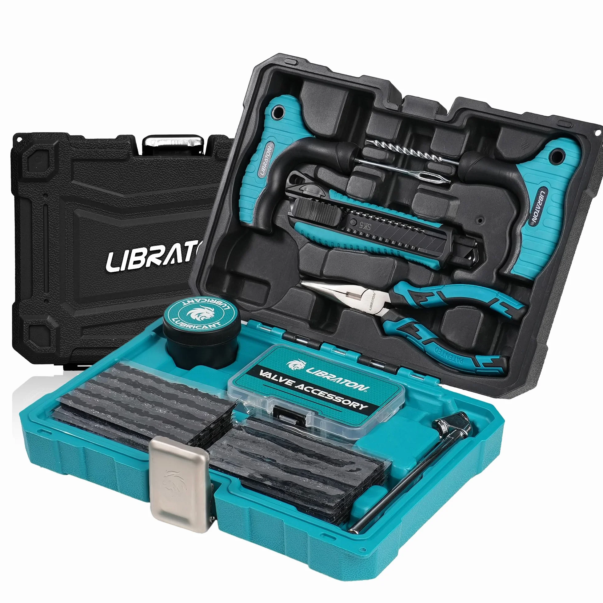Libraton Kit Riparazione Pneumatici Auto Professionale per Fori e Puncture Tubeless