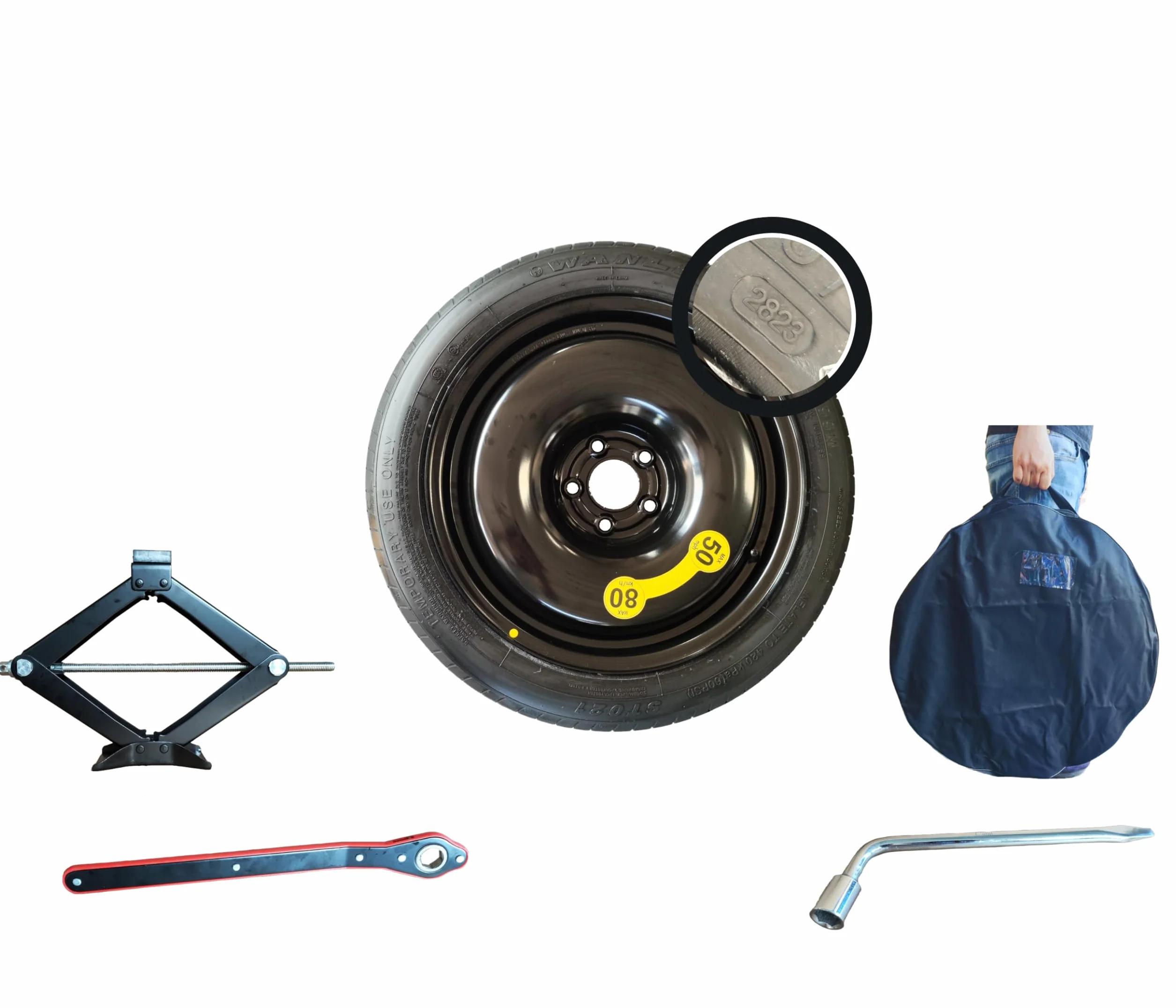 D'Angelo Kit Ruotino di Scorta 17" 135/90R17 do Audi Q3, Skoda Kodiaq, Cupra Formentor, VW Tiguan