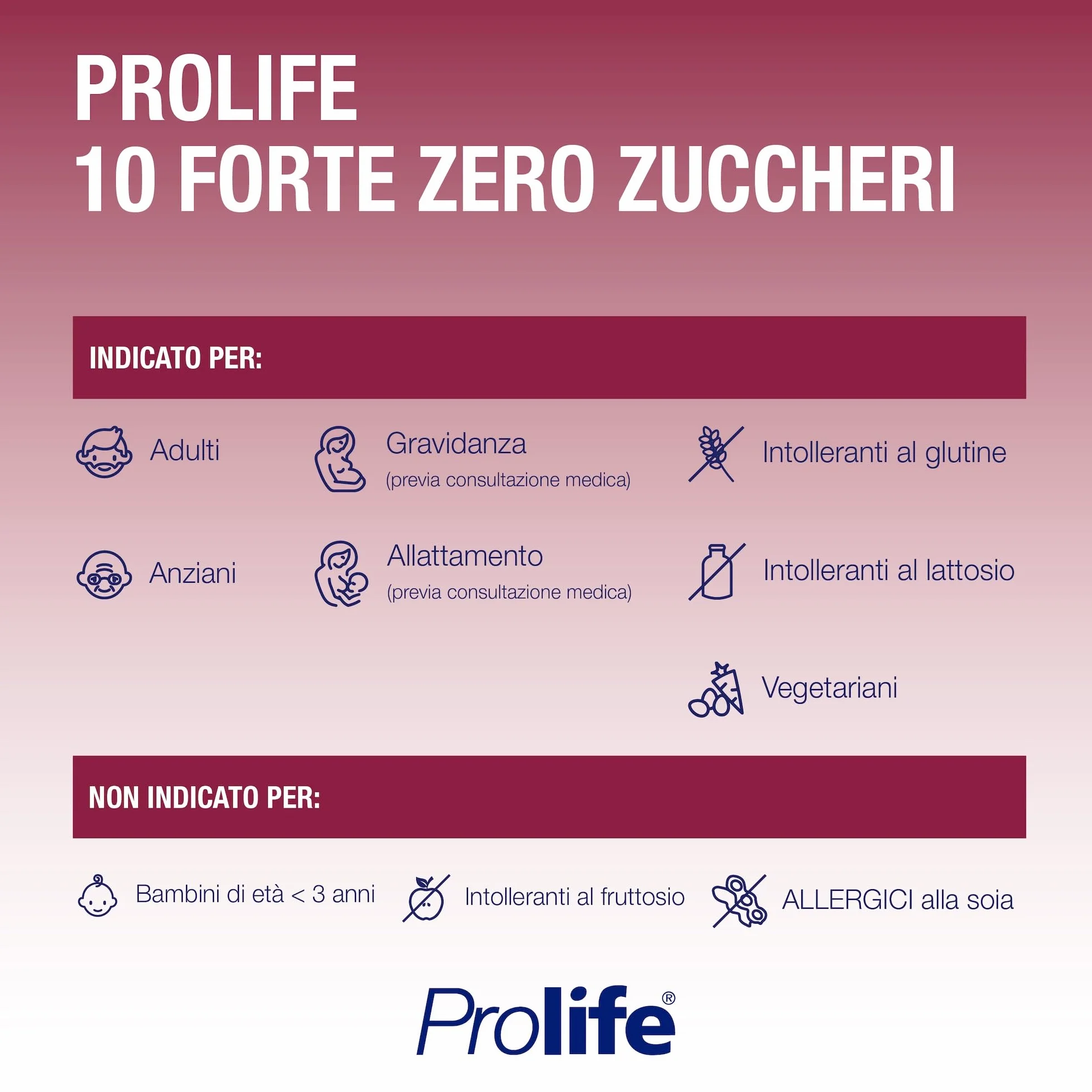 Prolife 10 Forte Integratore Probiotici 10 Miliardi 10 Flaconcini 8 ml Senza Zuccheri Stevia