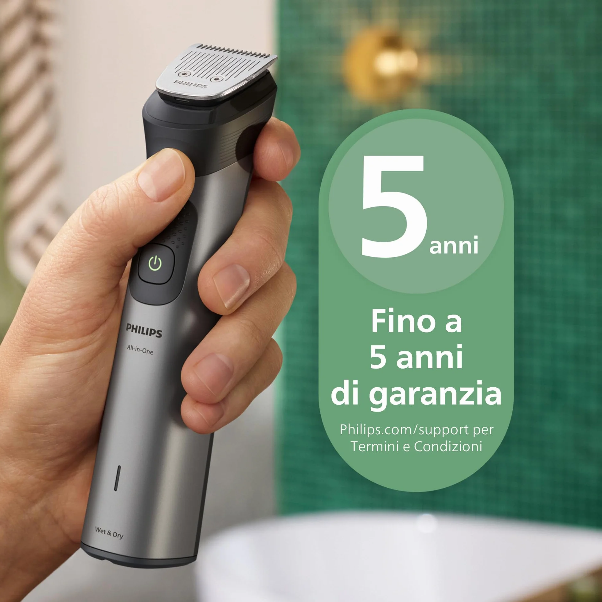 Philips Serie 7000 Multigroom 17 w 1 - Trymer do brody, włosów i ciała, lame metalowe, 26 ustawień długości (0,5-20 mm), MG7961/15