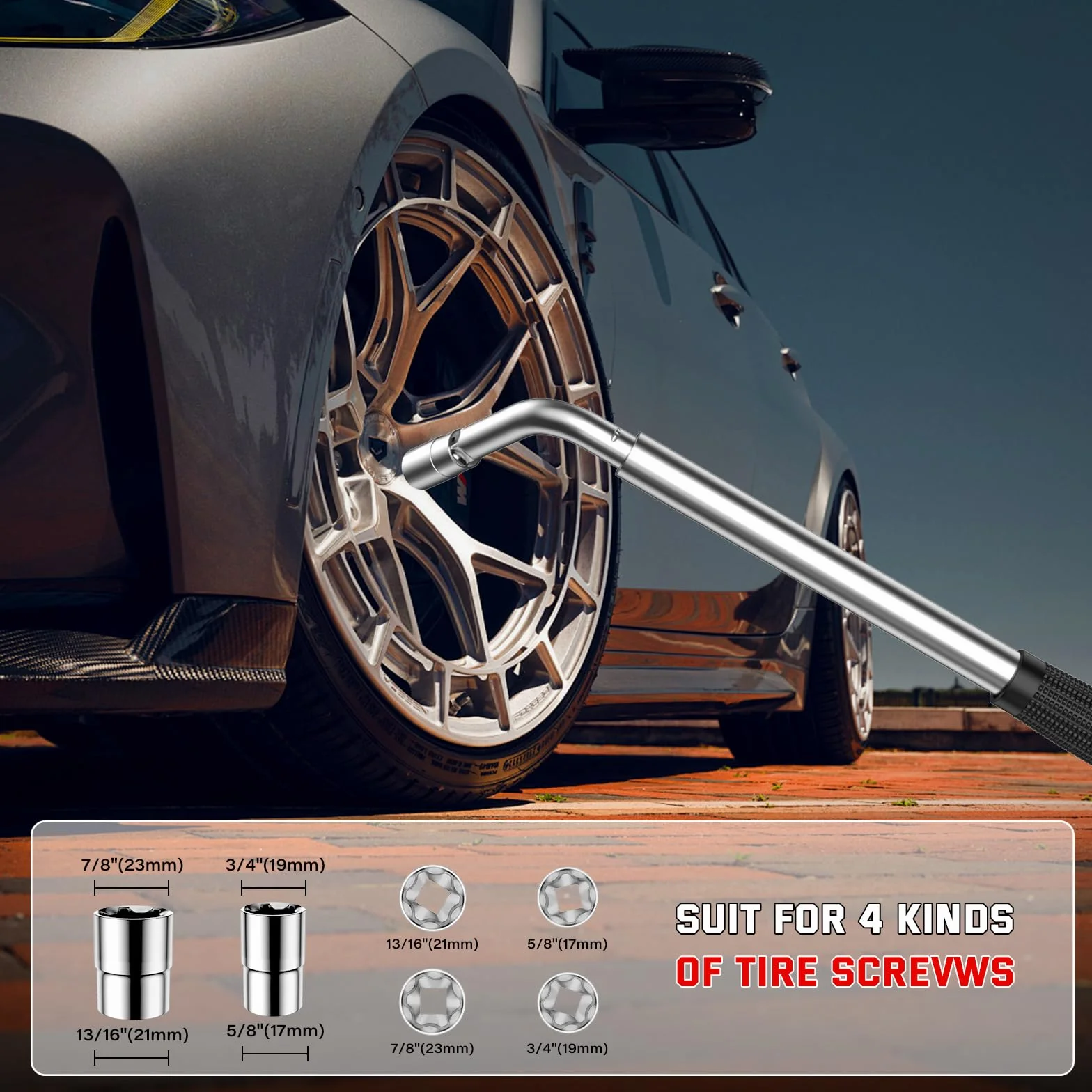 Cric Auto Universale 2.5T/2500kg Tampone Gomma Chiave Dadi Ruota Forbice Kit Emergenza Berline SUV Tesla Model 3/Y/S/X