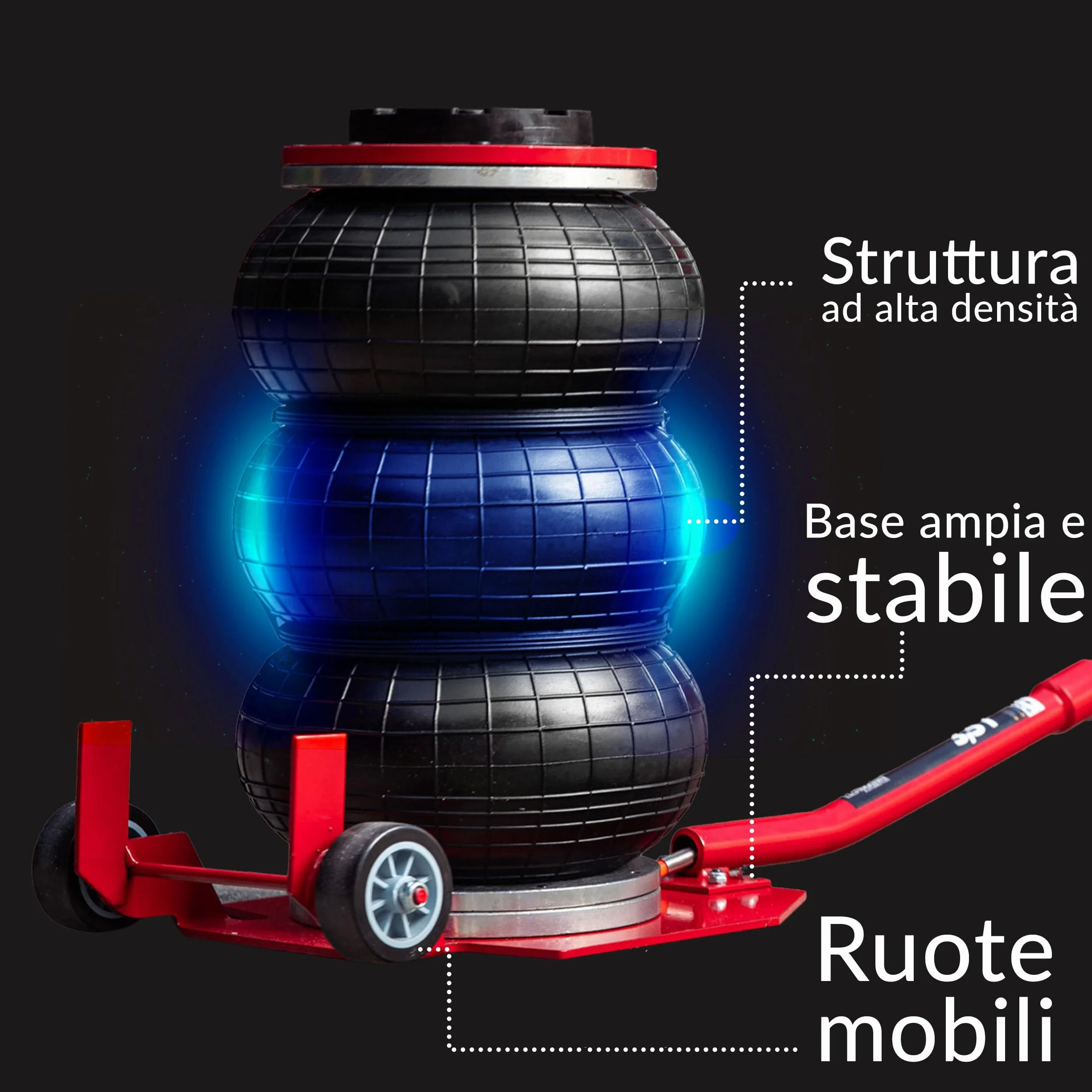 LEHMANN Cric Pneumatico 3,5T Altezza Regolabile 150-400 mm per Auto SUV Furgoni fino a 3500 kg