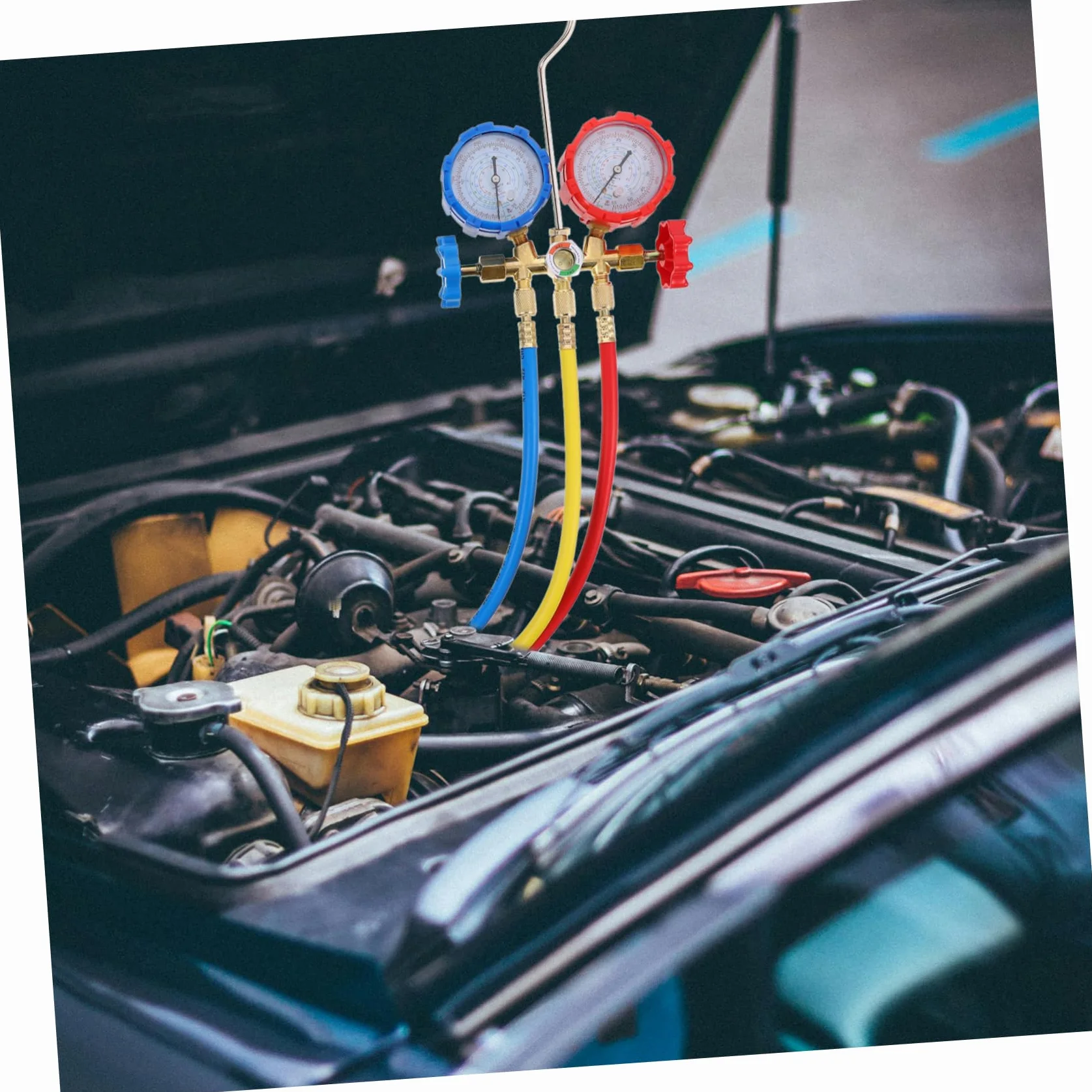 ULTECHNOVO 1 Set Completo per Climatizzatori con Manometro Tubo e Accessori Strumento Professionale per Controllo Pressione e Sicura Aria Condizionata Auto