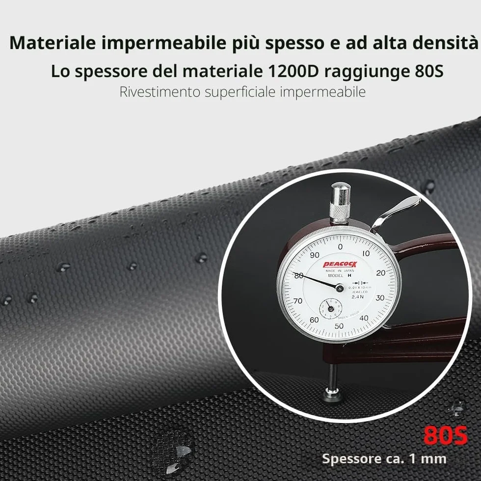 Rhinowalk Borse da sella per moto impermeabili a sgancio rapido 25 L nero