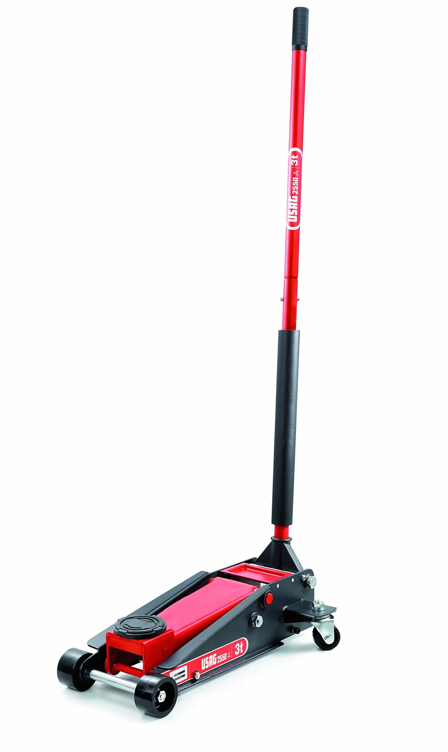 USAG 2550 A U25500001 Sollevatore Idraulico 3T Per Auto E Veicoli Commerciali, Nero Rosso