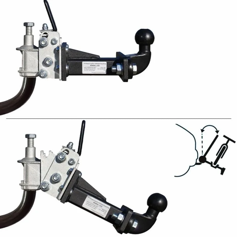 Prolunga gancio traino 250 mm inclinabile universale per portabici