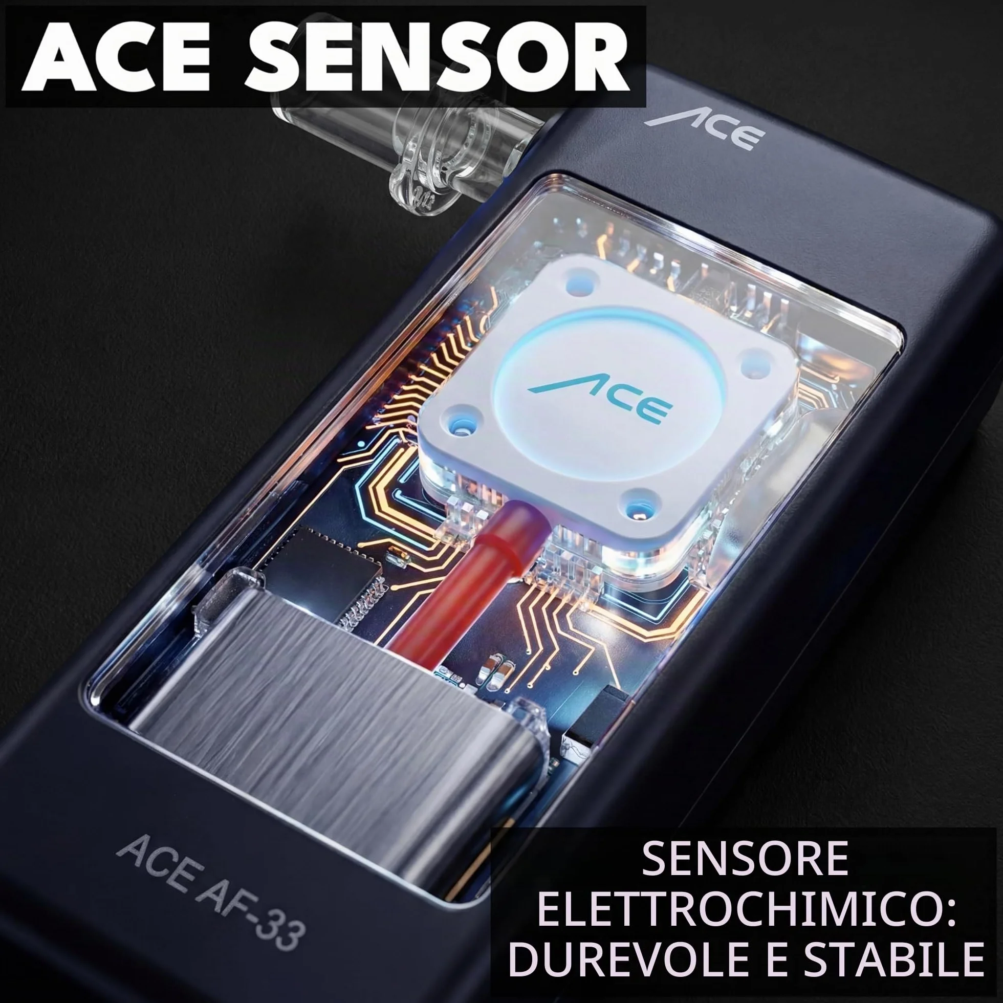 Etilometro ACE AF-33 test alcolimetrico 1,1 accuratezza 95,8% TU Vienna