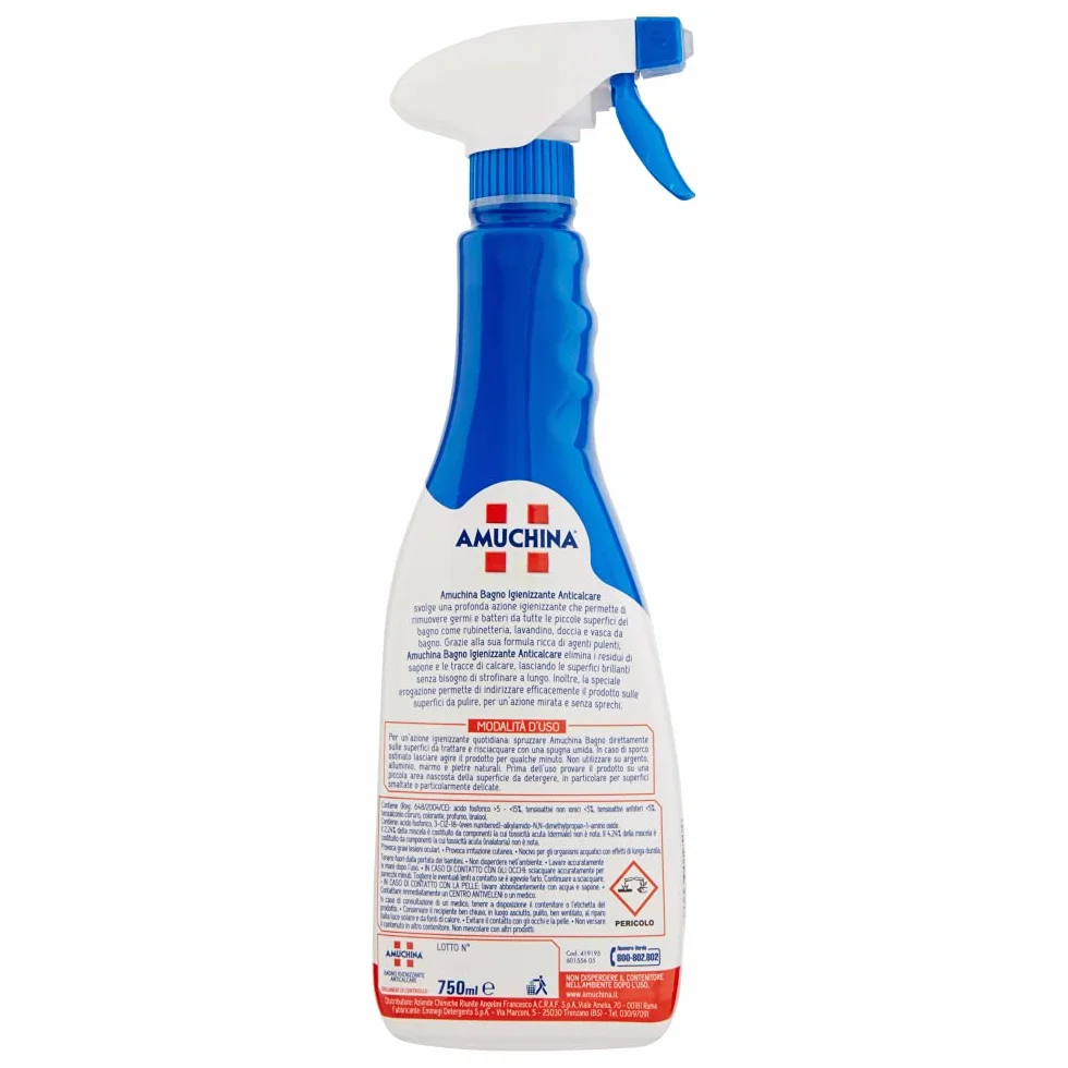 Amuchina Spray Bagno Igienizzante Anticalcare 12 x 750 ml