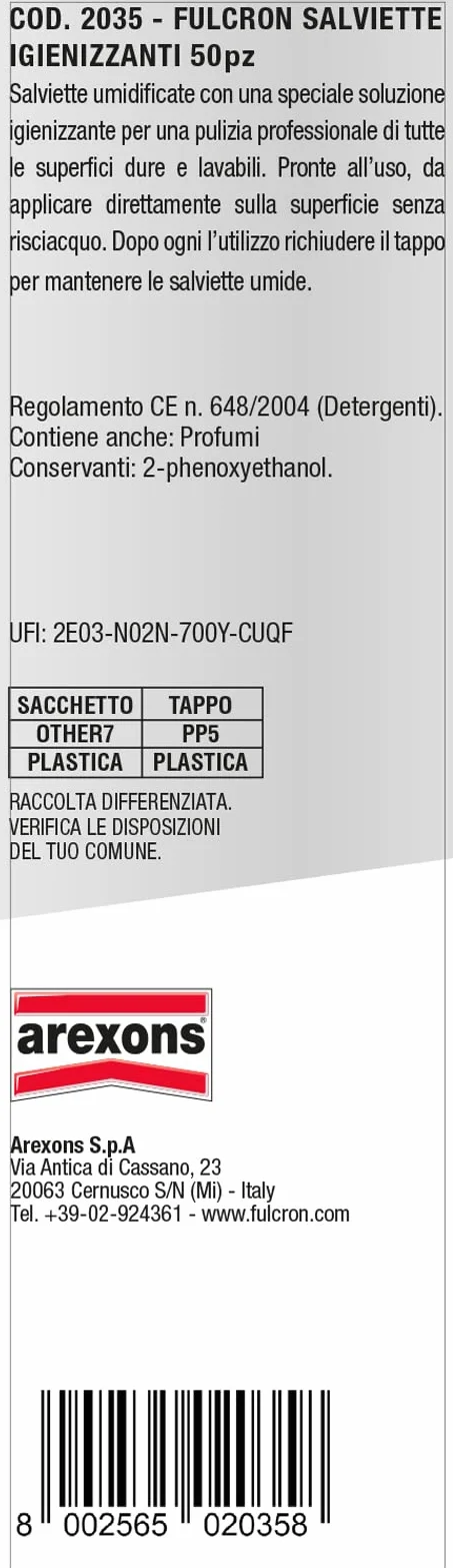 FULCRON Salviettine Igienizzanti Limone
