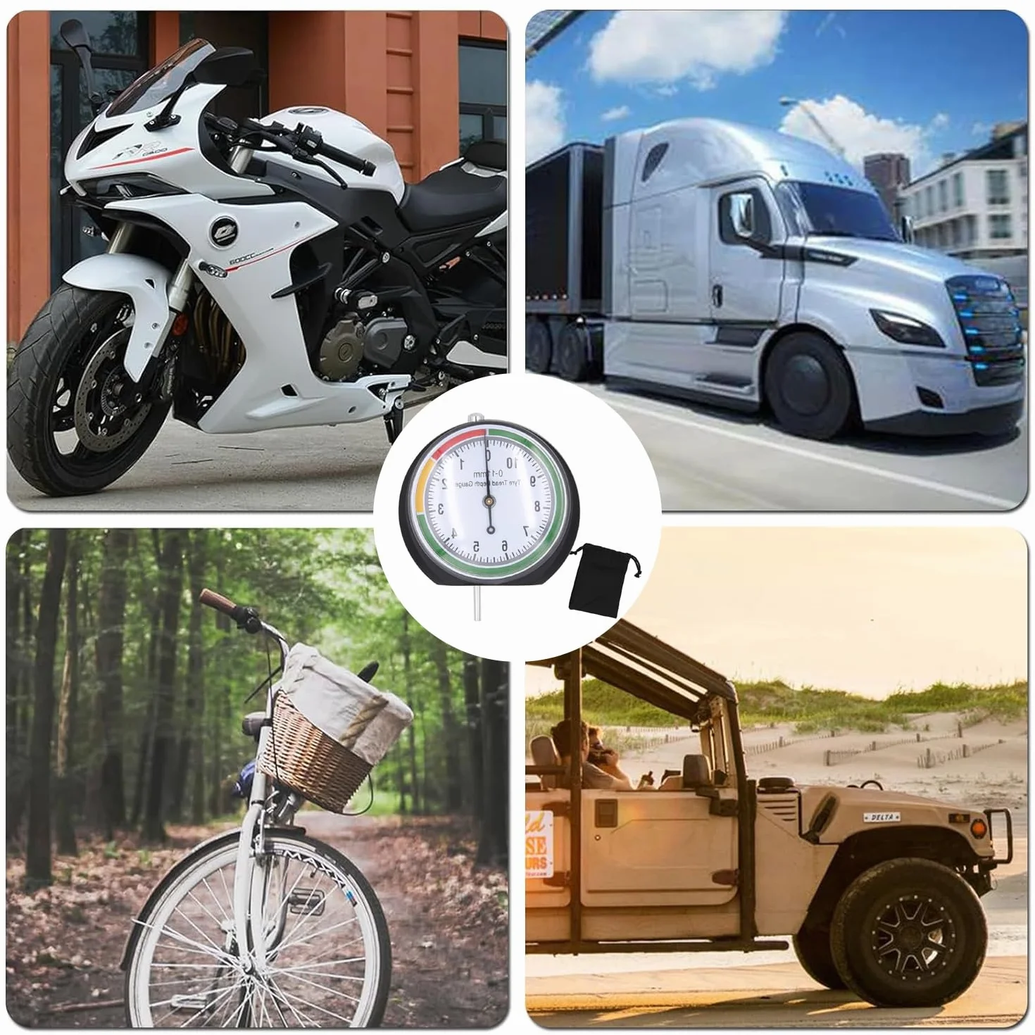 Misuratore di profondità battistrada Calibro 0-11 mm universale per pneumatici auto moto camion confezione da 2