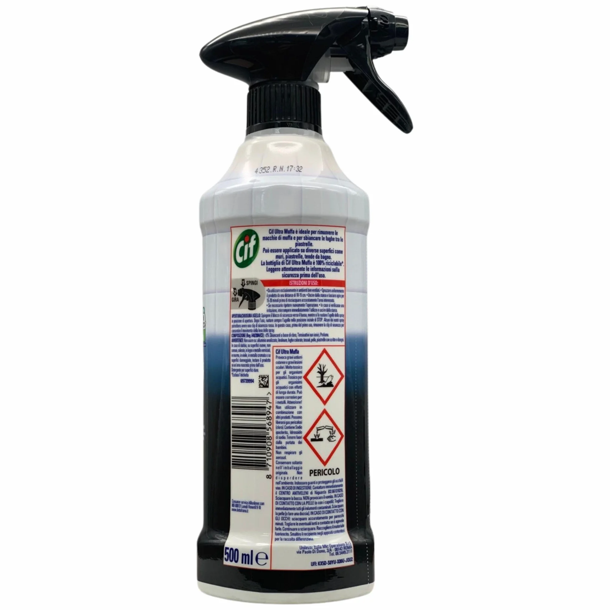 Set Pulizia Antimuffa 500 ml Spray Detergente + Panno Lattice + 100 Guanti HDPE Monouso