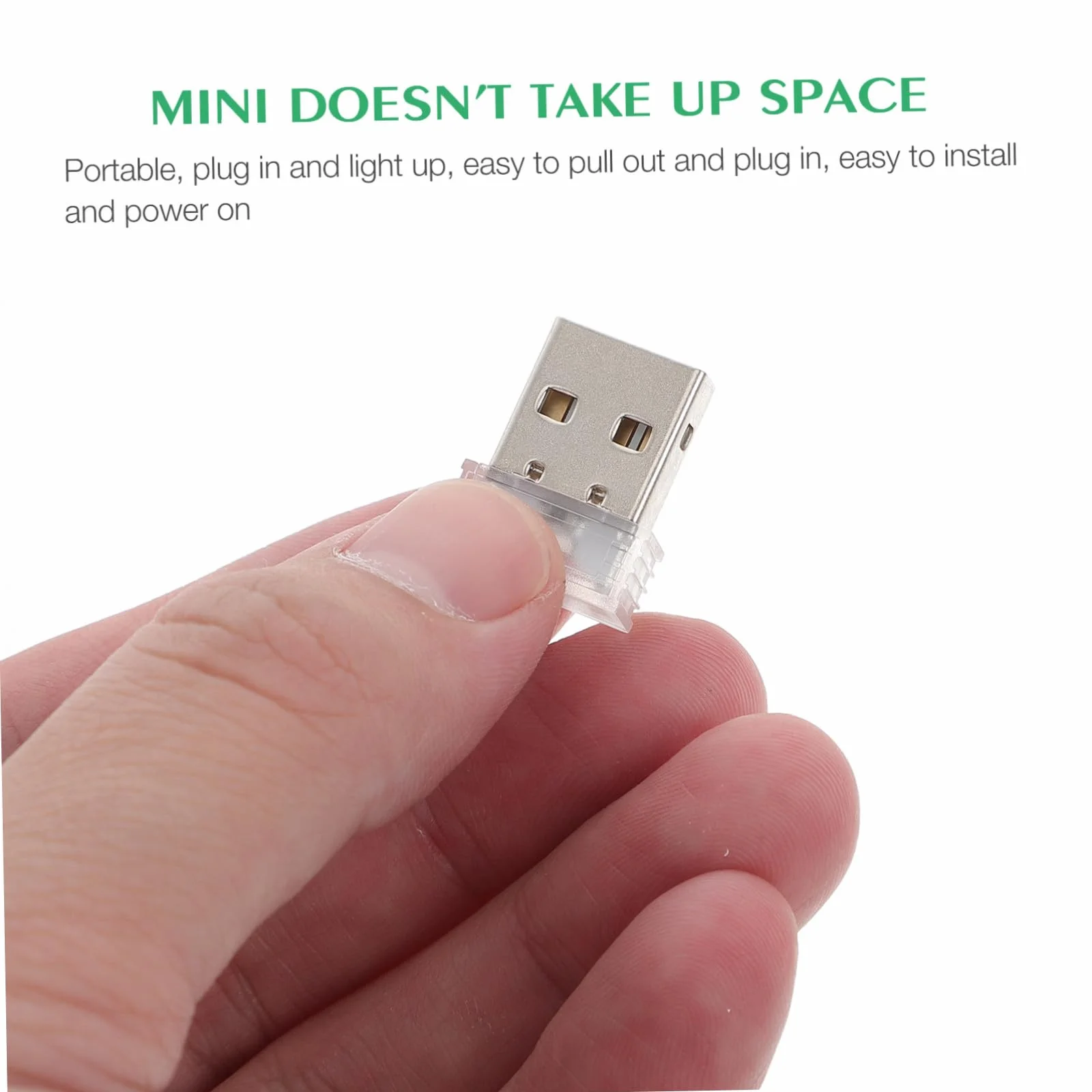 SOIMISS 4 Pezzi Lampada USB per Auto Luce d'Atmosfera Interna Notturna Carica USB per Auto e Casa