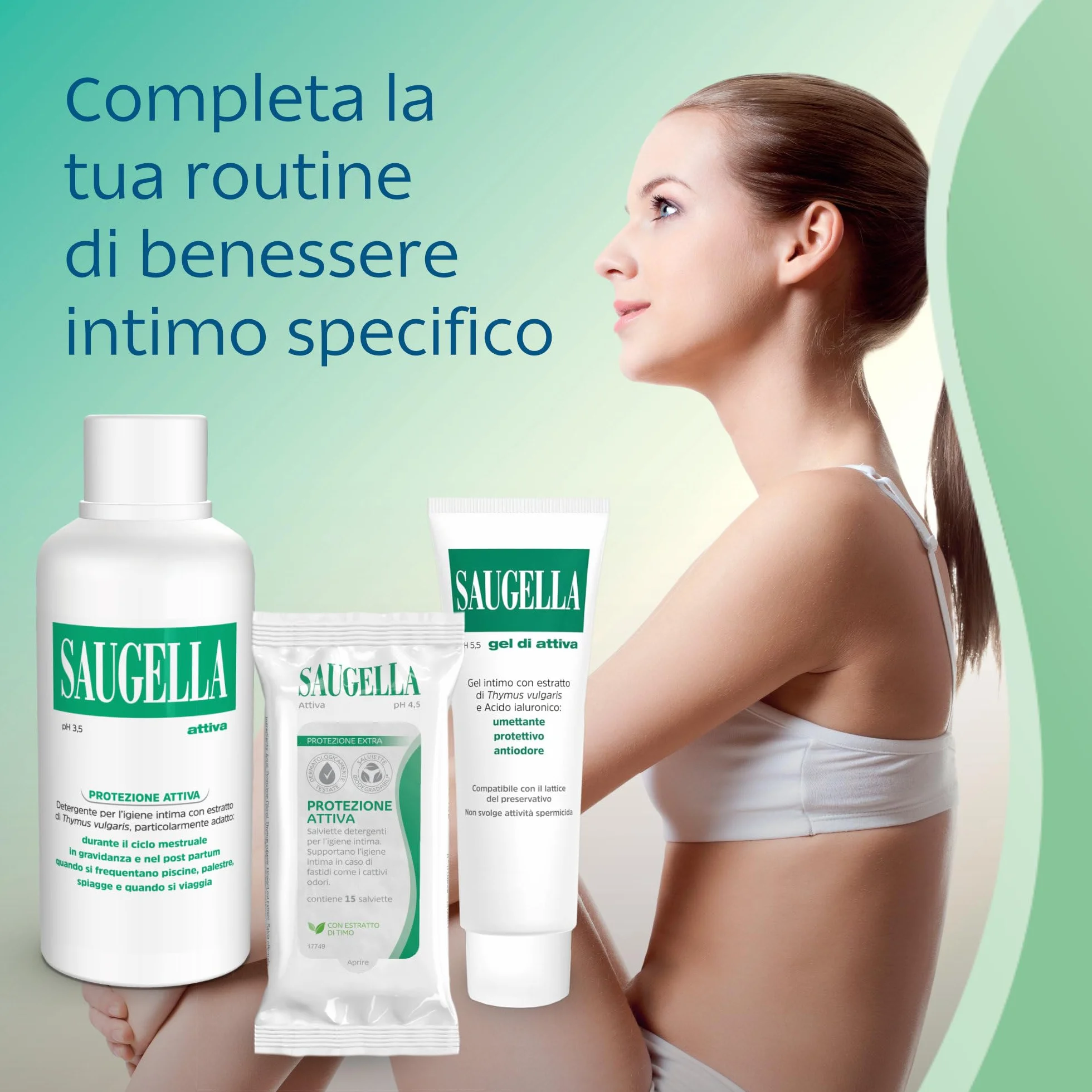 Saugella Attiva Detergente Intimo Antibatterico pH 3.5 750 ml