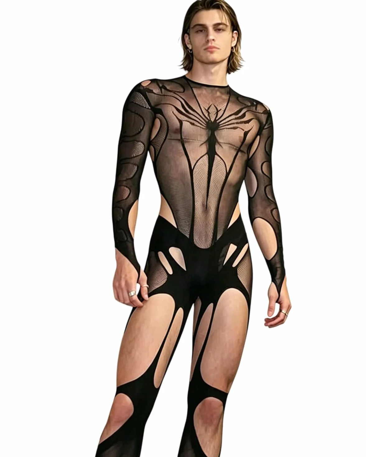 Collant da uomo Vedere Attraverso Nudo Lingerie Calze con Guaina Senza Cuciture Chiuso, calzamaglia termica
