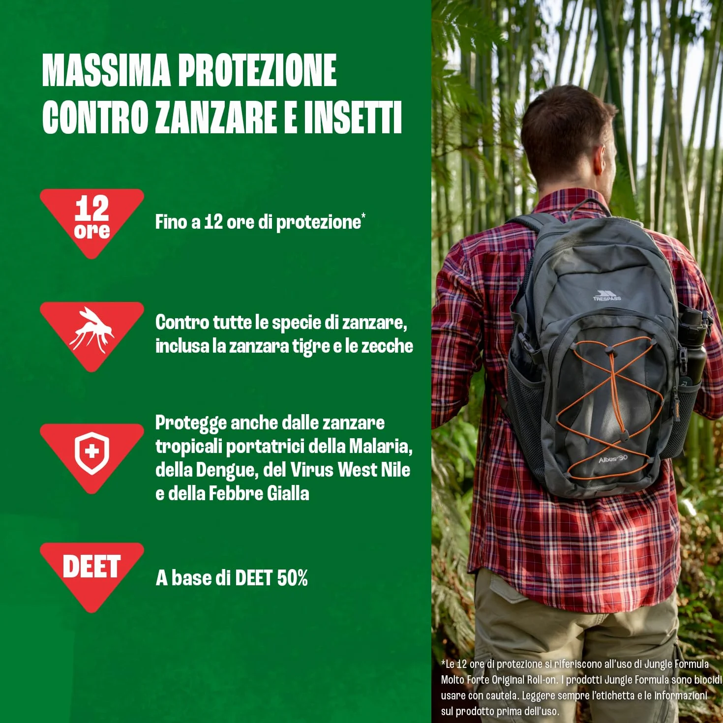 Jungle Formula Molto Forte Spray Repellente Antizanzare DEET 50% 75 ml