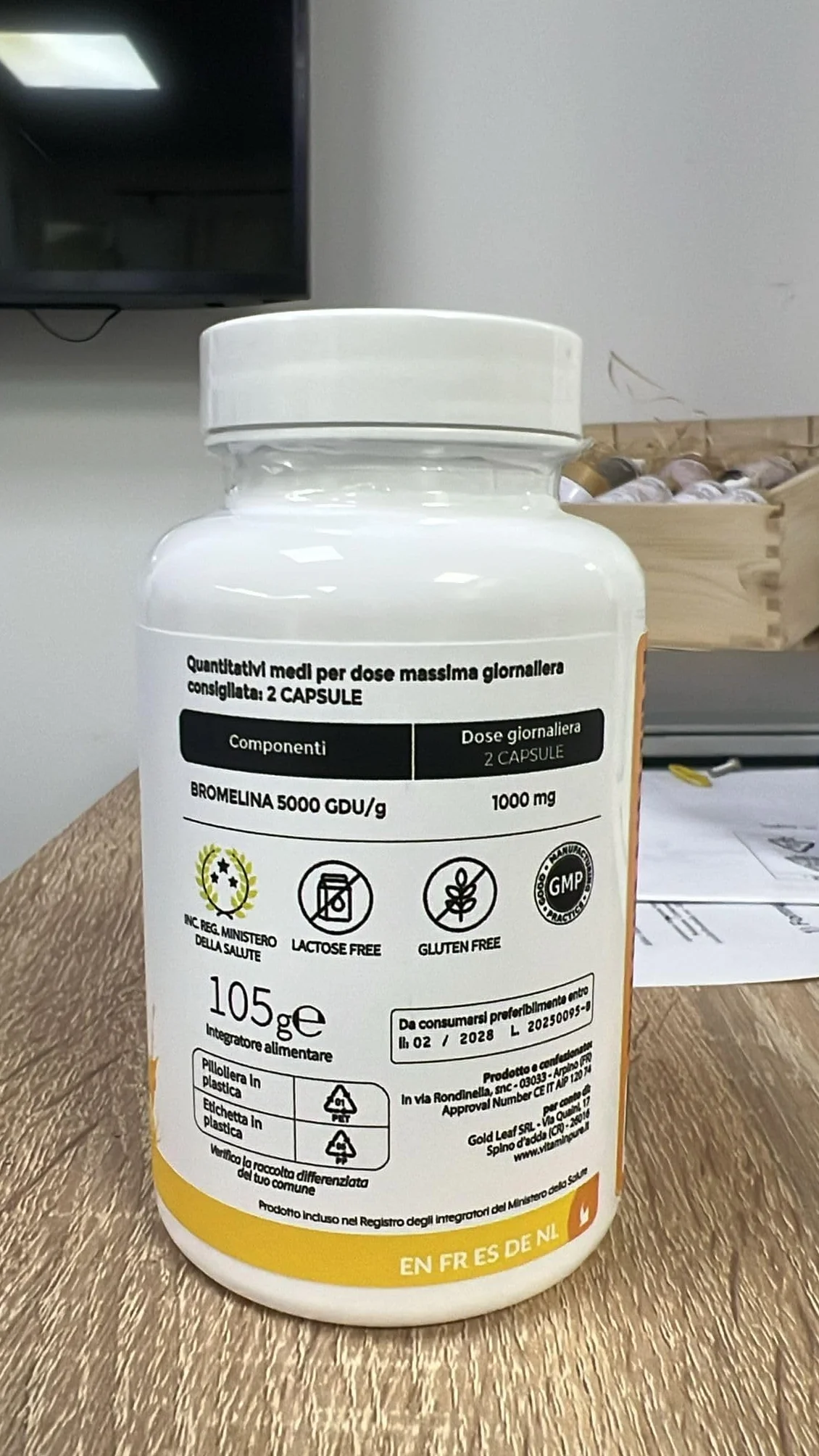 Bromelina Forte 5000 GDU/g 210 Capsule Gastro-Resistenti Integratore Ananas