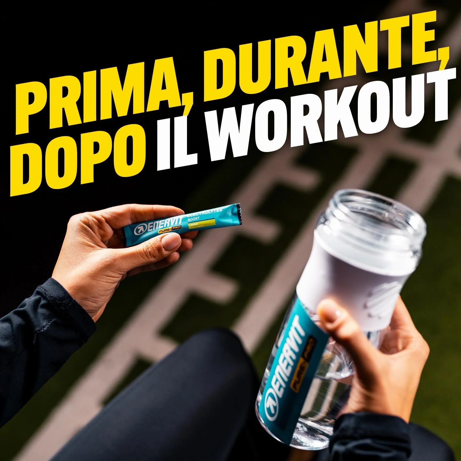 Enervit Pure-Pro Electrolytes Boost, Integratore Sali Sodio e Magnesio, Gusto Limone, 0 Calorie Senza Zucchero, 16 Bustine