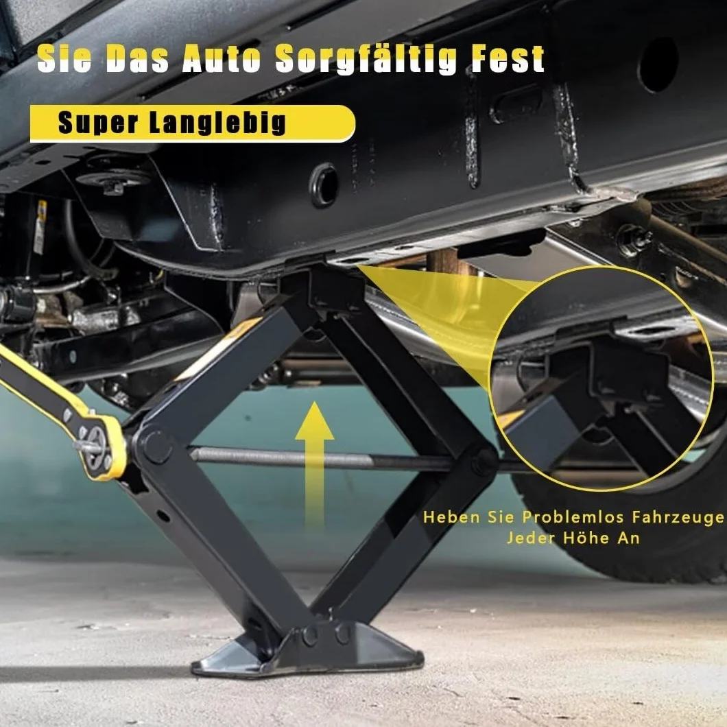 Cric per Auto 1,5 T Professionale con Cricchetto, Altezza Max 346 mm, Capacità 1500 kg per SUV, Camion, Auto