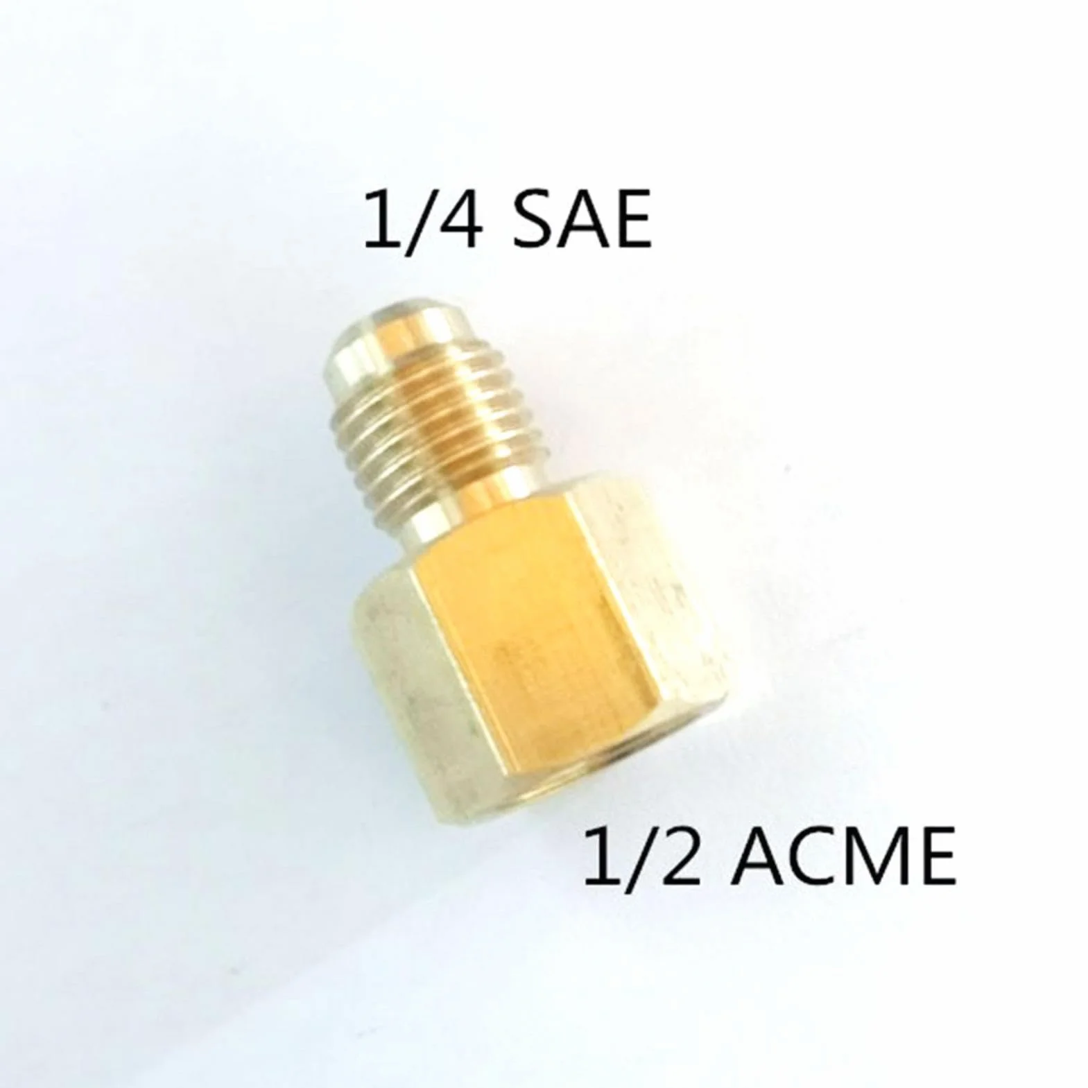 Raccordo Adattatore in Ottone R134A Flare Femmina 1/4 Pollice a Maschio 1/2 Pollice Serbatoio SAE per Refrigerazione Condizionatore d'Aria