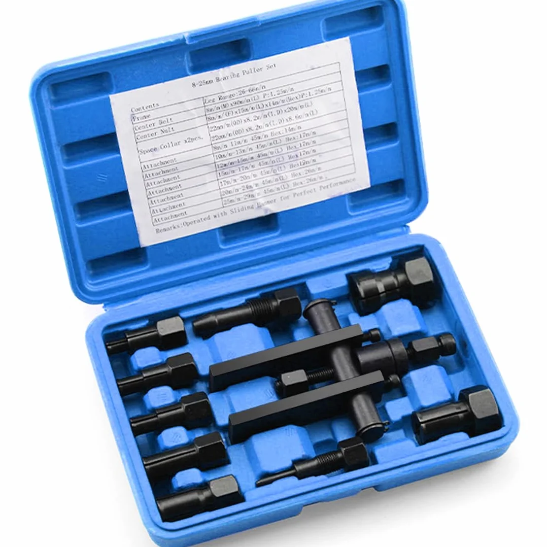 Estrattore Cuscinetti Interni 10 Pezzi 8-25 mm Set Estrattore Cuscinetti Regolabile Strumento Smontaggio Preciso Estrattore Universale per Cuscinetti e Sfere Moto Bicicletta Auto Macchina