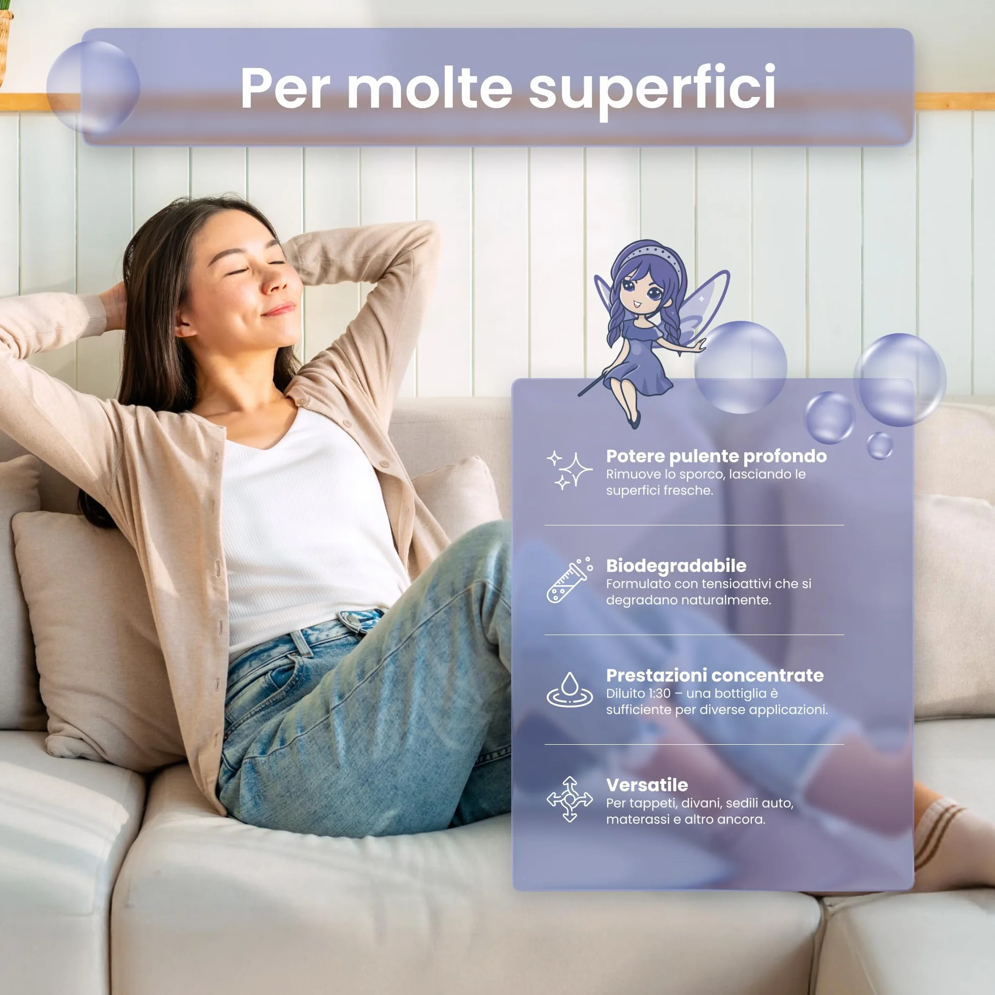 MRS. SHINY® Detergente Concentrato per Tappeti 750ML - Detersivo Lavatappeti - Senza APEO e Fosfati
