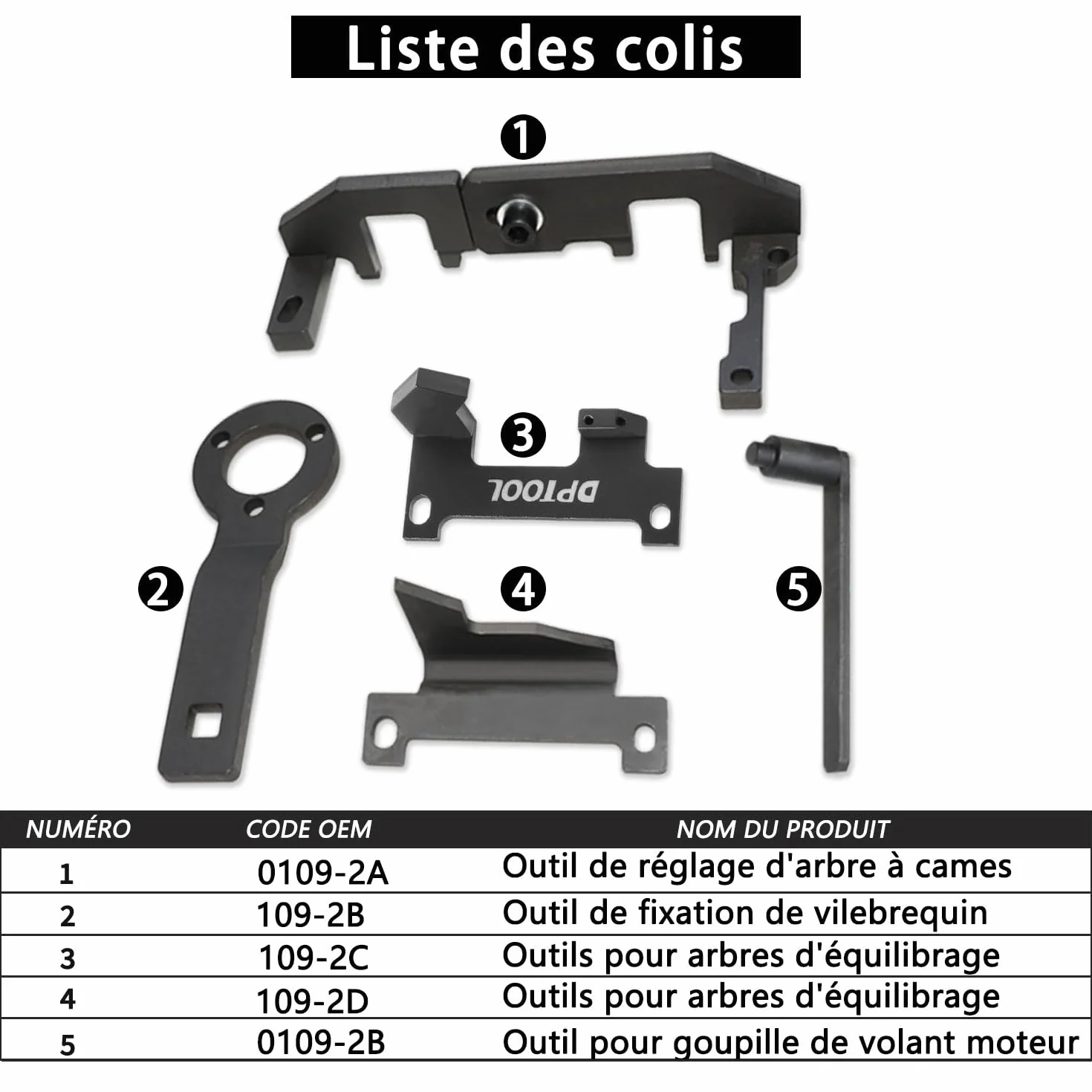 DPTOOL Strumento di Messa in Fase Kit Attrezzi Messa in Fase Motore Blocco per PSA Citroen Peugeot Opel per Toyota 1.0 1.2 EB0(ZMZ) EB2(HMZ) Motore a Benzina 0109-2A 0109-2B