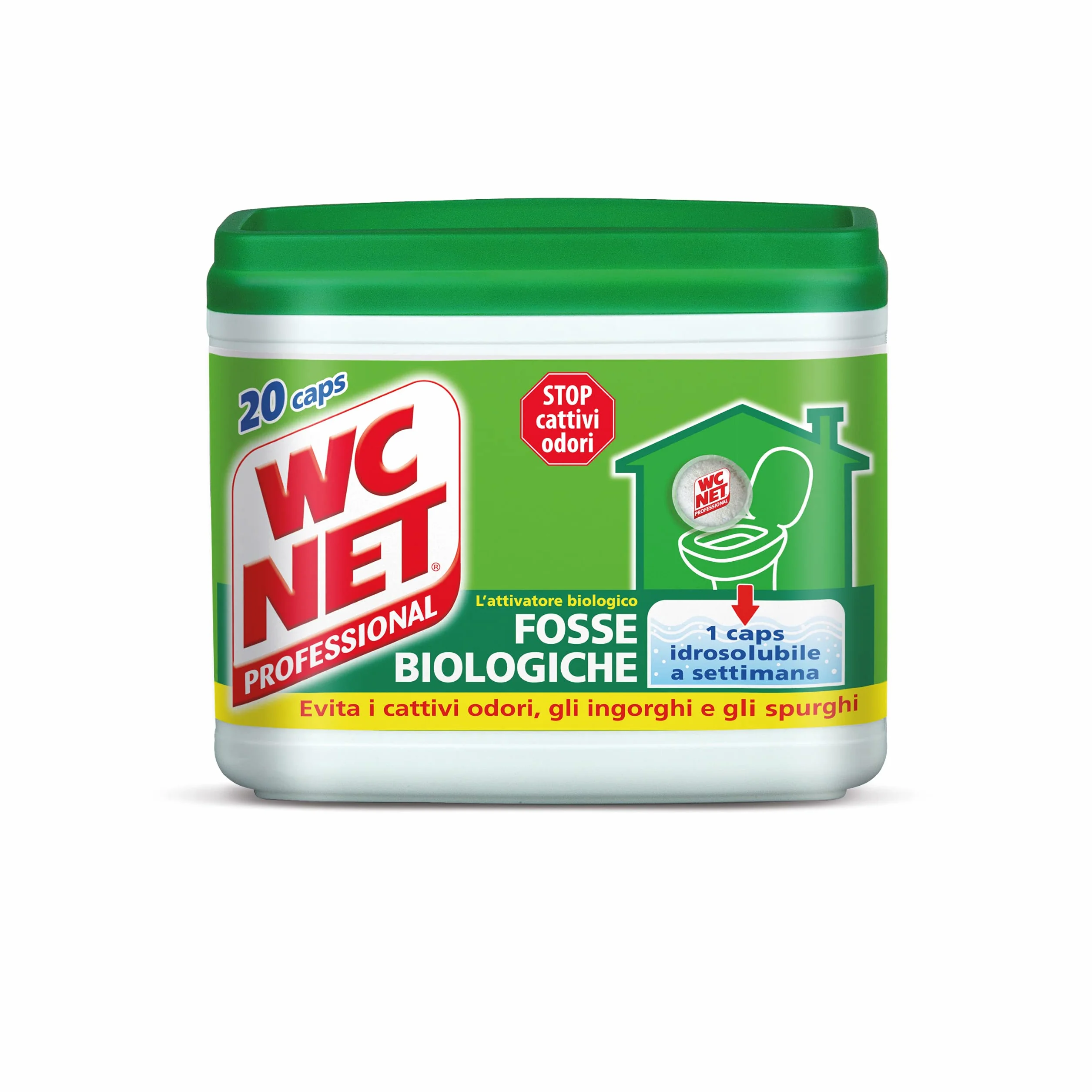 Wc Net Professional 20 Caps Capsule Idrosolubili per WC Scioglie Ingorghi