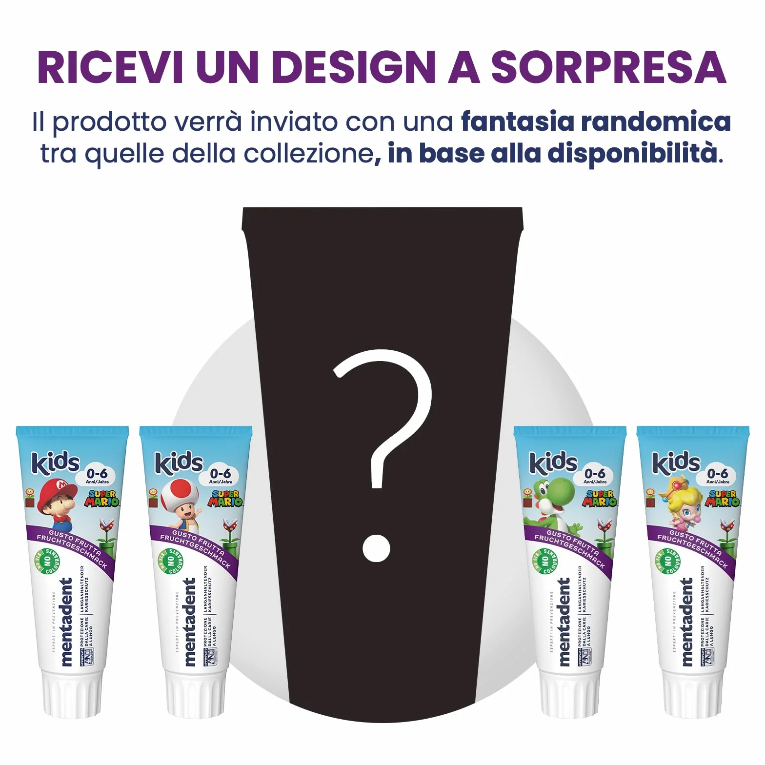 Mentadent Dentifricio Kids 0-6 Anni Protezione Carie 97% Origine Naturale
