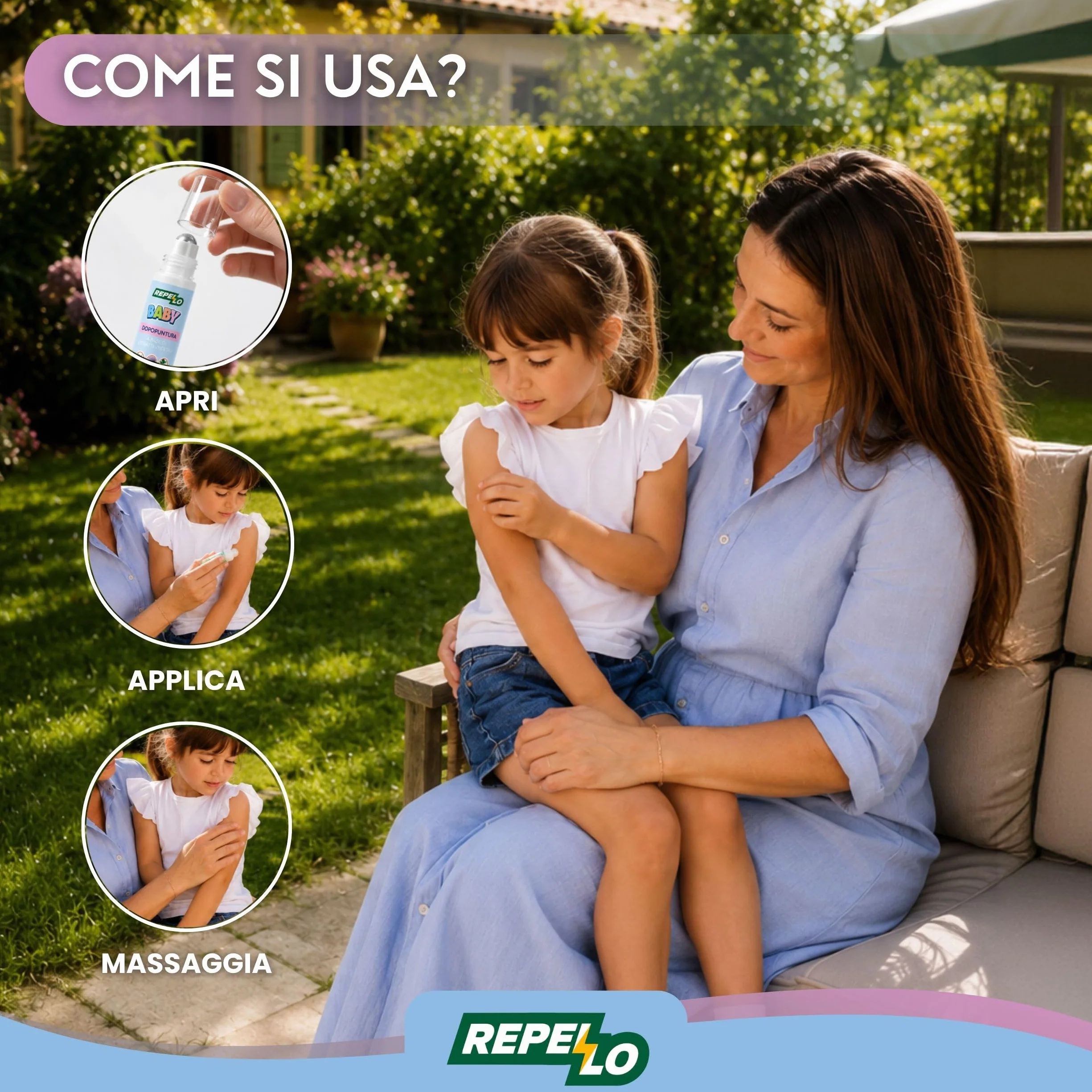 Albagarden Dopopuntura Naturale Baby Roll-On 20ml Gel Lenitivo Antiprurito per Bambini da 6 Mesi