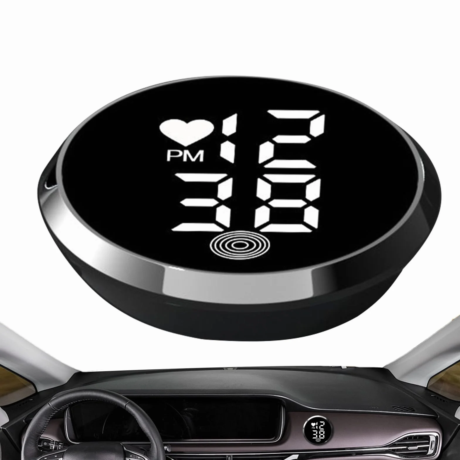 Orologi Da Cruscotto Per Veicoli | Orologio Digitale Adesivo Per Motocicli,Display LED Orologio Adesivo Per Autocarro Bicicletta Ventilazione Cruscotto