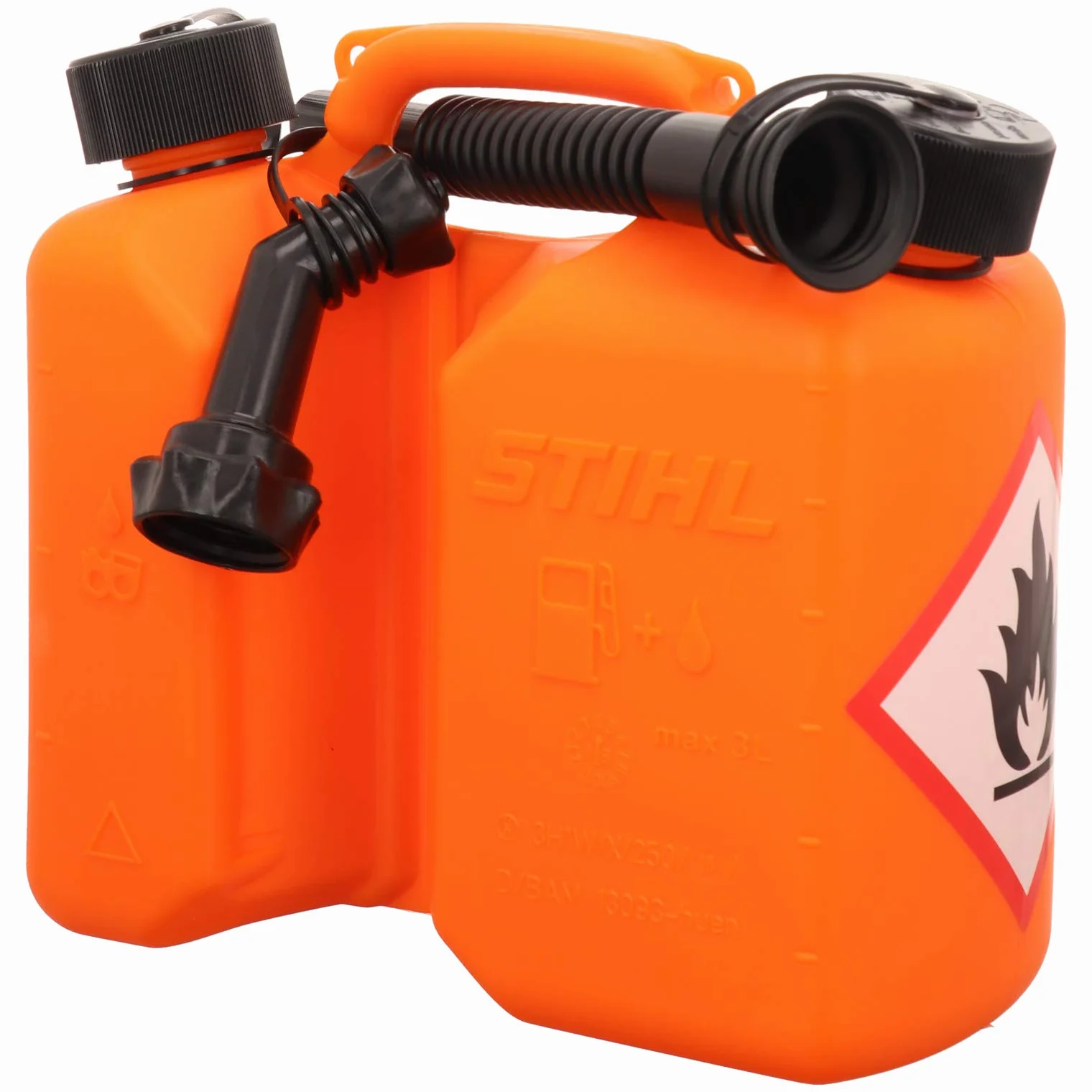 Stihl, taniche combinate standard da 3 e 1,5 litri, colore: arancione