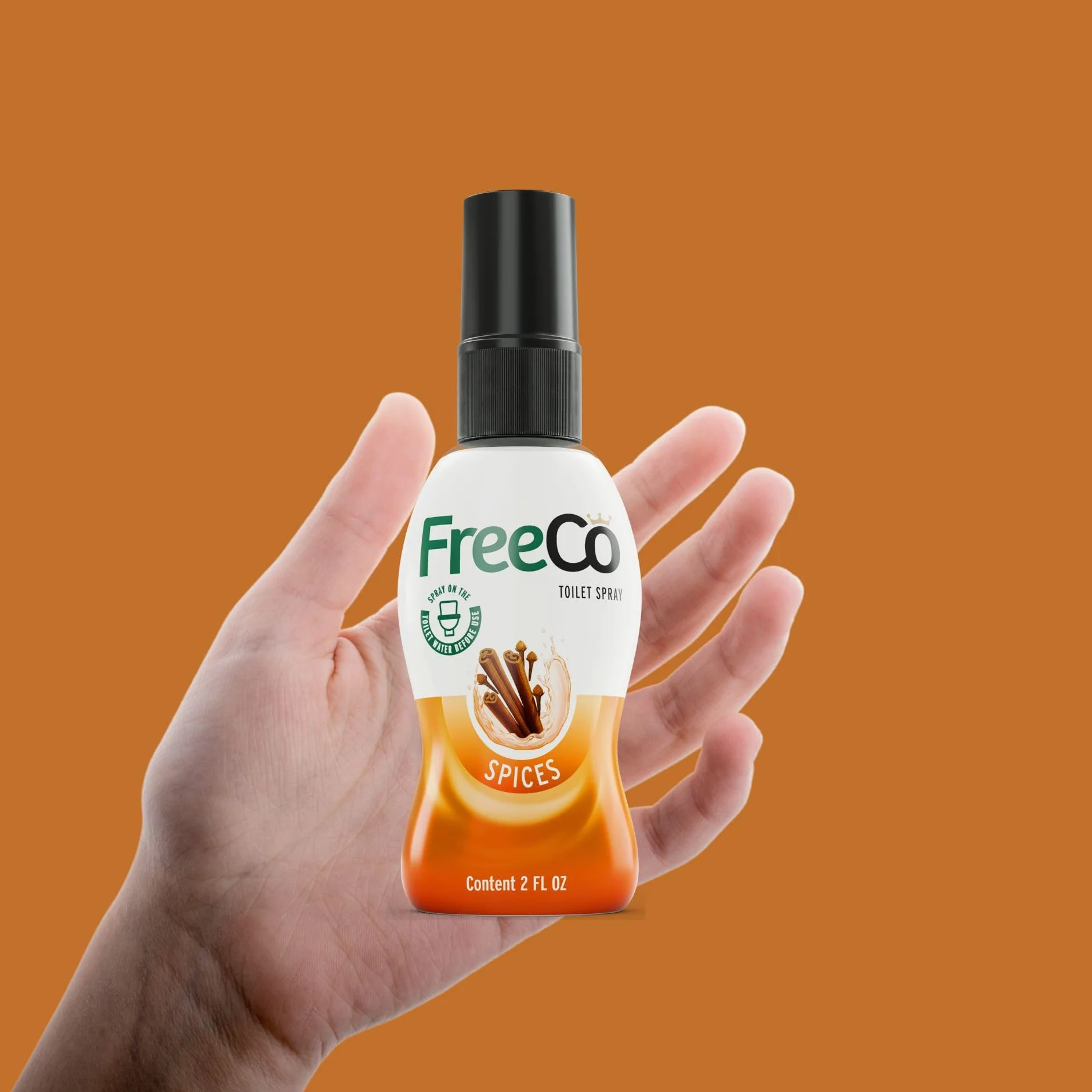 FreeCo Bloccante Eliminatore Odori Bagno Spray Oli Essenziali Naturali 3x60ml Fragranza Spezie