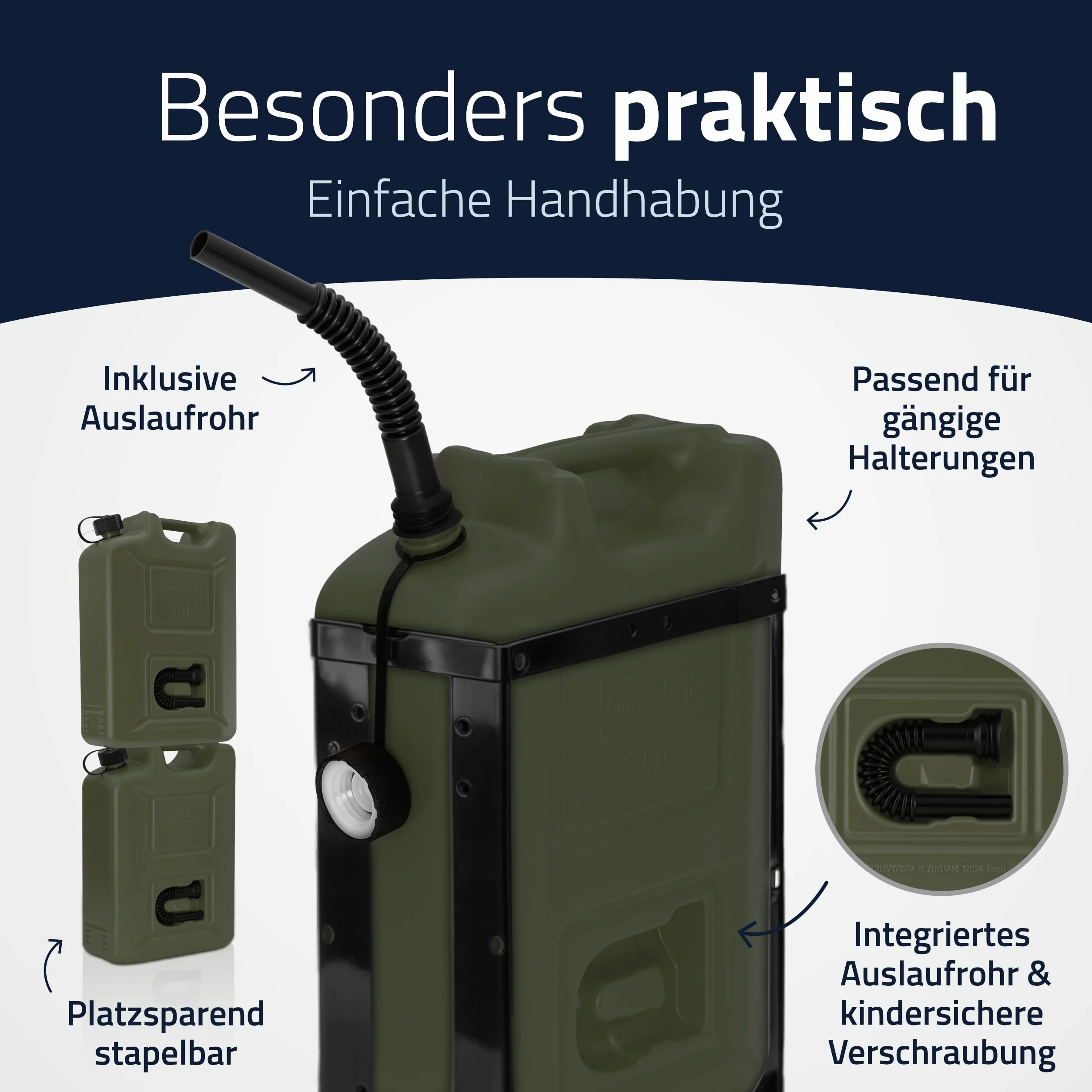 Hünersdorff Set di 3 taniche per Carburante 20 l