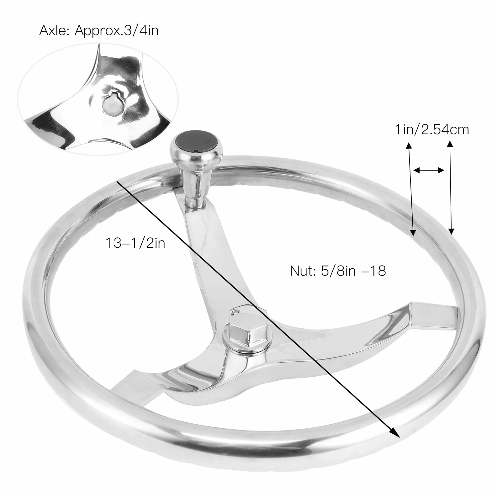Volante per Barca in Acciaio Inossidabile a 3 Razze Hardware Marino Resistente Alle Intemperie