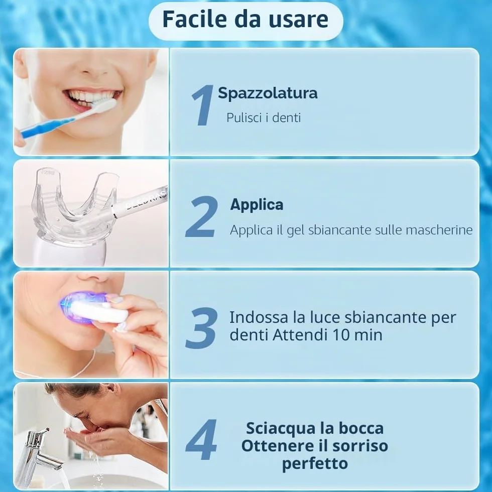 Bledras 10x3ML Gel Sbiancante Denti - Sbiancante 9 Bastoncini & Lenitivo 1 Bastoncini per Denti Sensibili