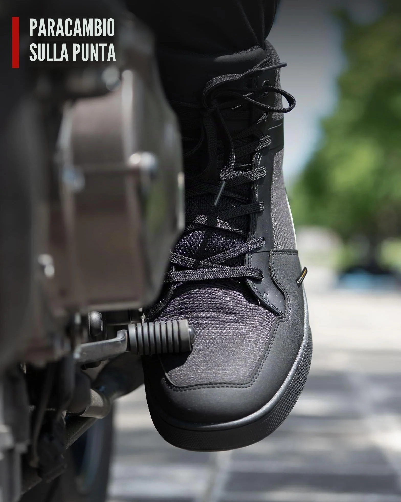 RIDEIRON Scarpe Moto Uomo Stivali Moto Normativa CE Adatti a Tutte Le Stagioni, Impermeabili Antiscivolo Traspiranti alla Moda e Comodi Nero