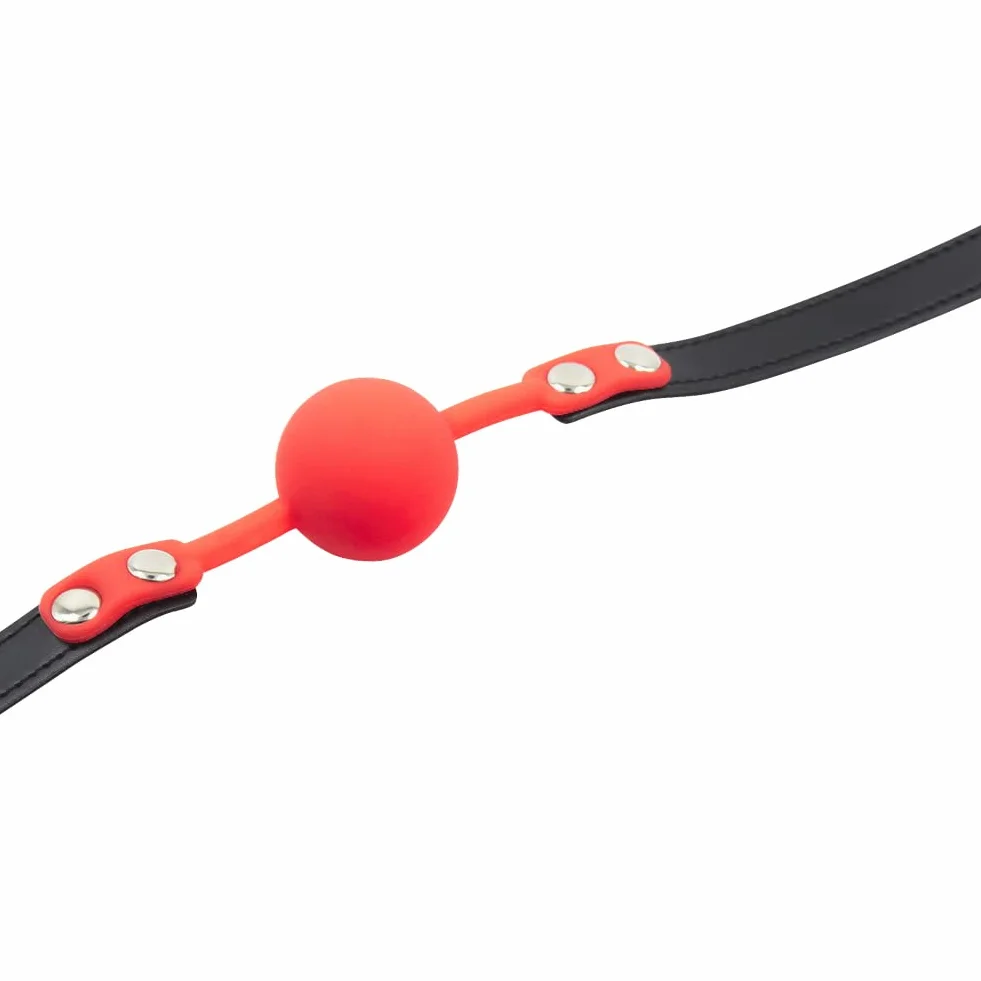 SXOVO Silicone Ball Gag con Serratura e Chiave, Palla Bavaglio per BDSM Sex Toy Rosso