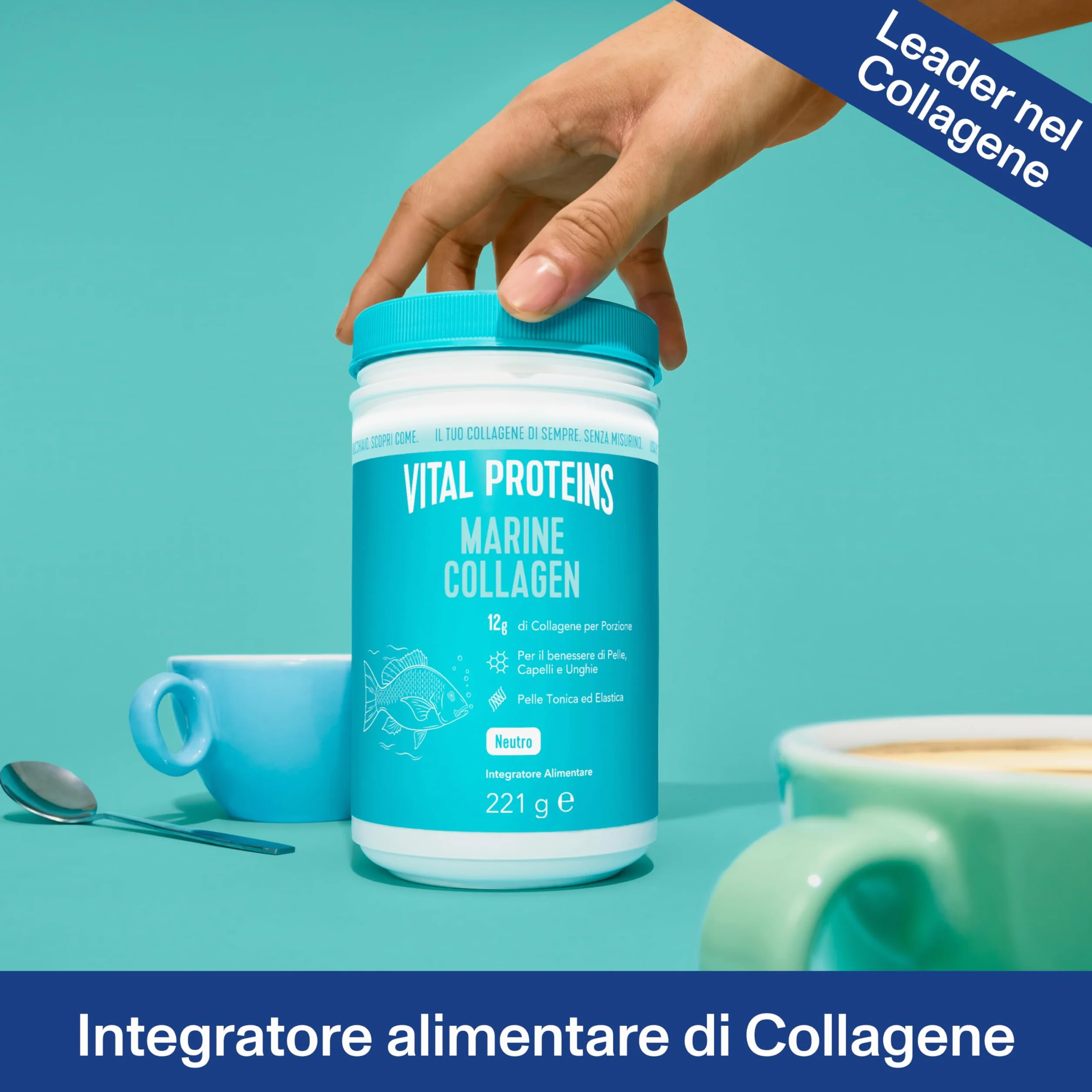 Vital Proteins Marine Collagen integratore di peptidi di collagene marino in polvere 12g per porzione 221g