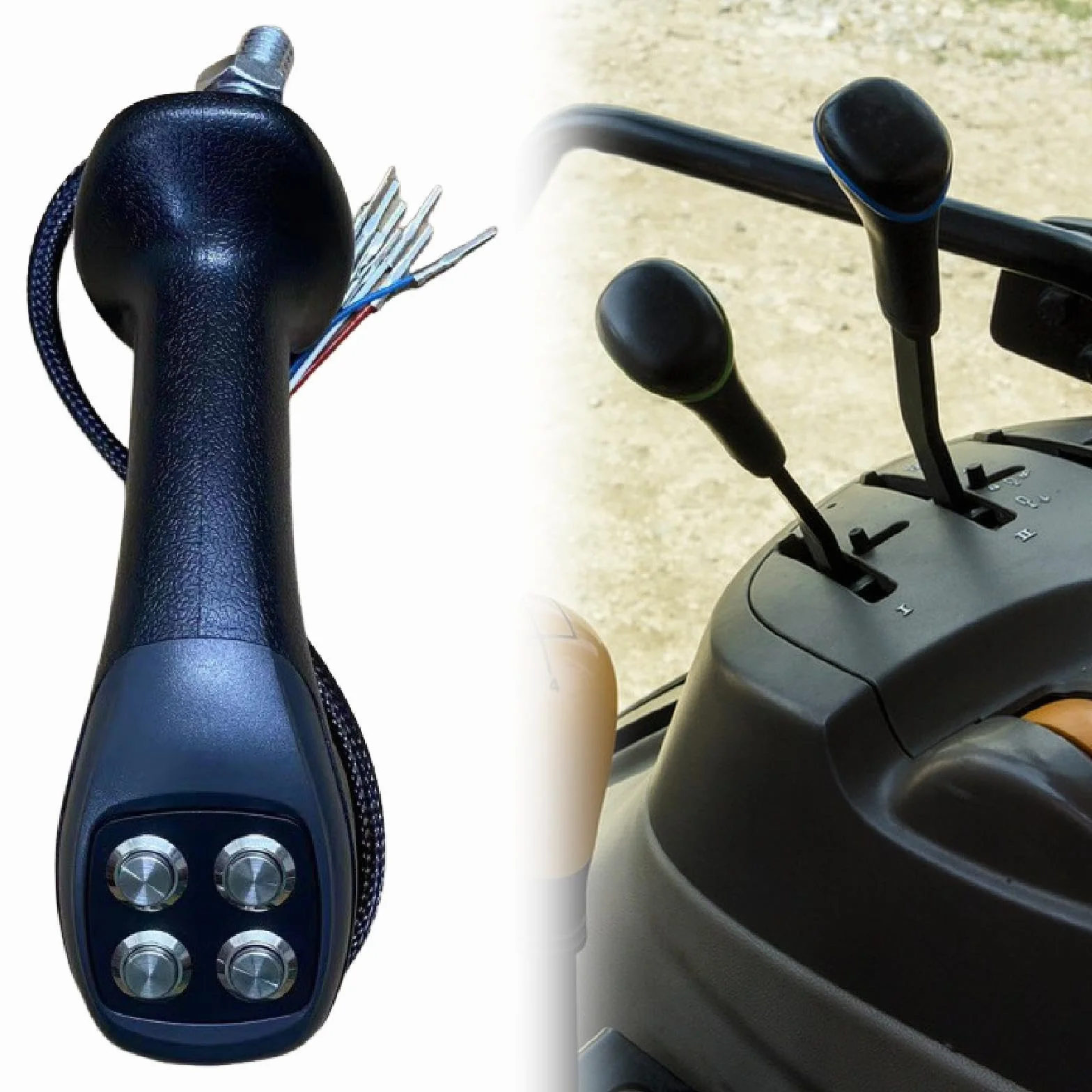 Colcolo Maniglia di presa a 4 pulsanti per leva di controllo dell'escavatore gommato, maniglie del joystick per mano destra