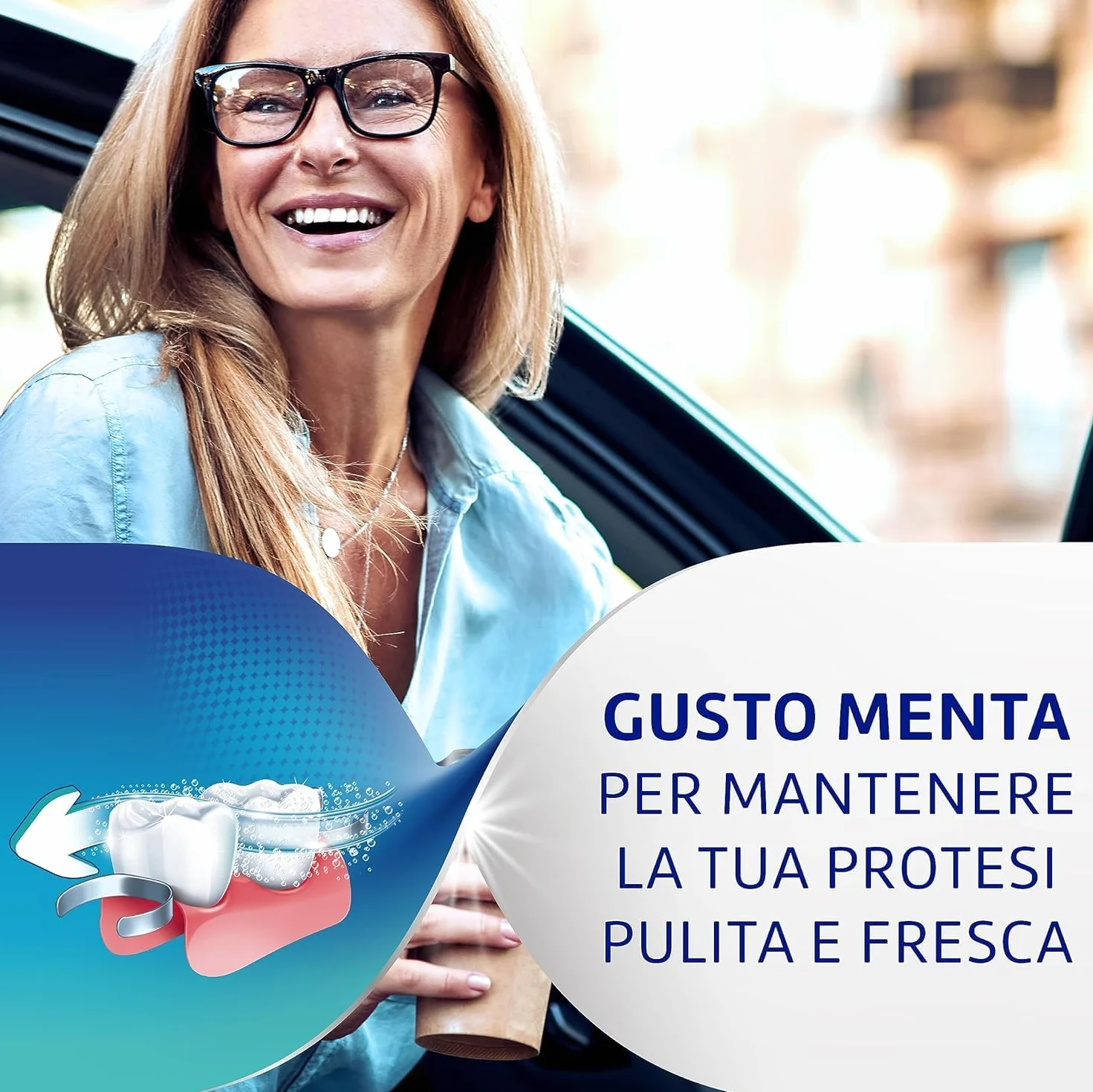 Polident Intensa Freschezza Pulitore quotidiano Protesi Dentale Antibatterico 2x108 Compresse